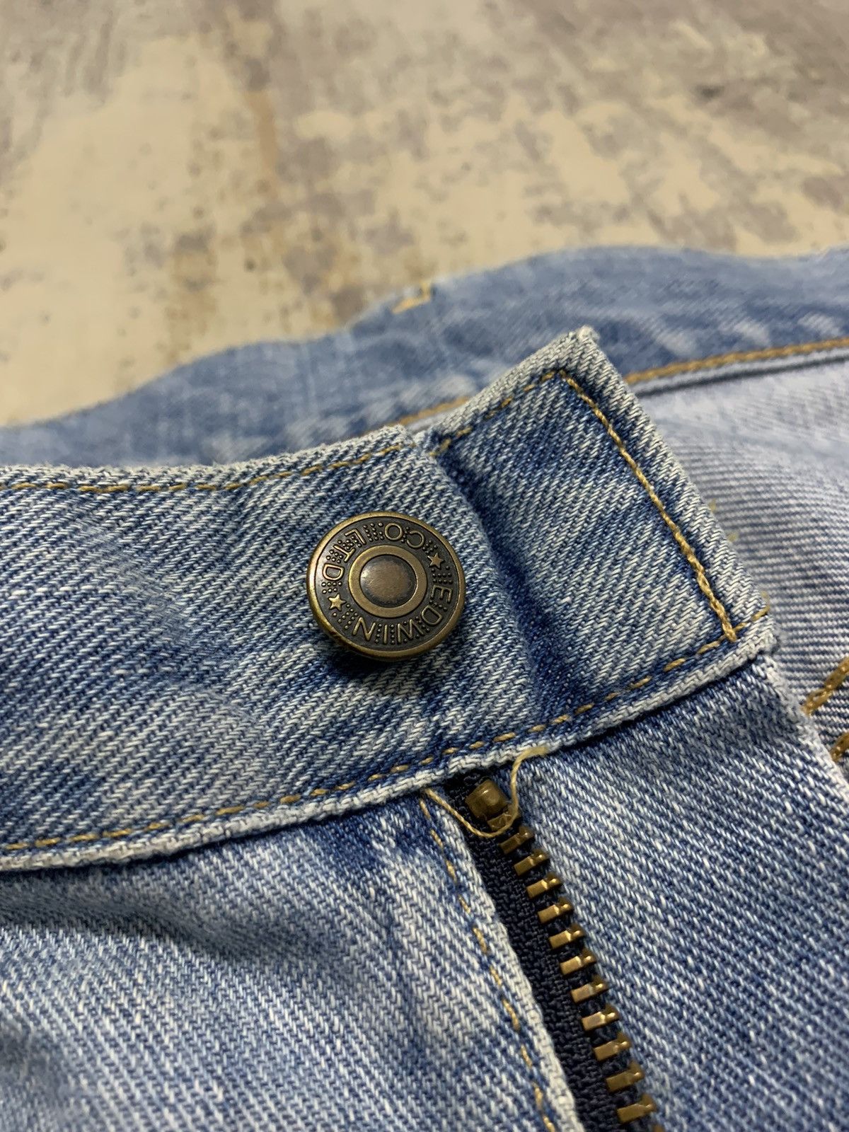 Japanese Brand Vintage Edwin Blue Wash Baggy Style Jeans 33x31.5 Size US 33 - 8 Thumbnail