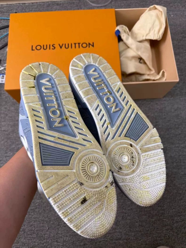 Louis Vuitton Louis Vuitton Trainer's New Blue Velcro shoes Size US 11.5 / EU 44-45 - 3 Thumbnail