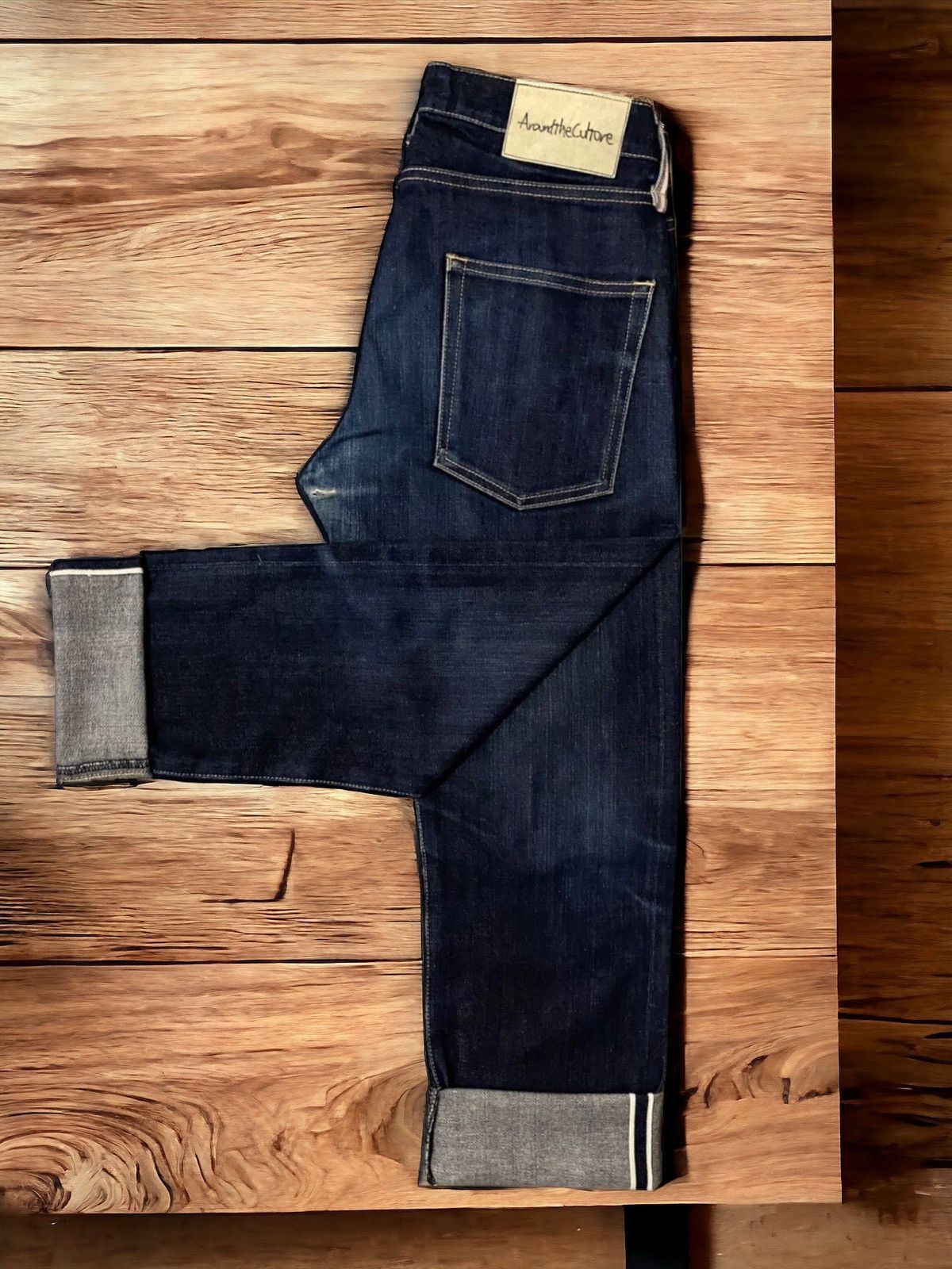 image of 20471120 x Avant Garde Men Around The Culture Japan Jea Selvedge Button Fly Sand B' in Blue Jean (S