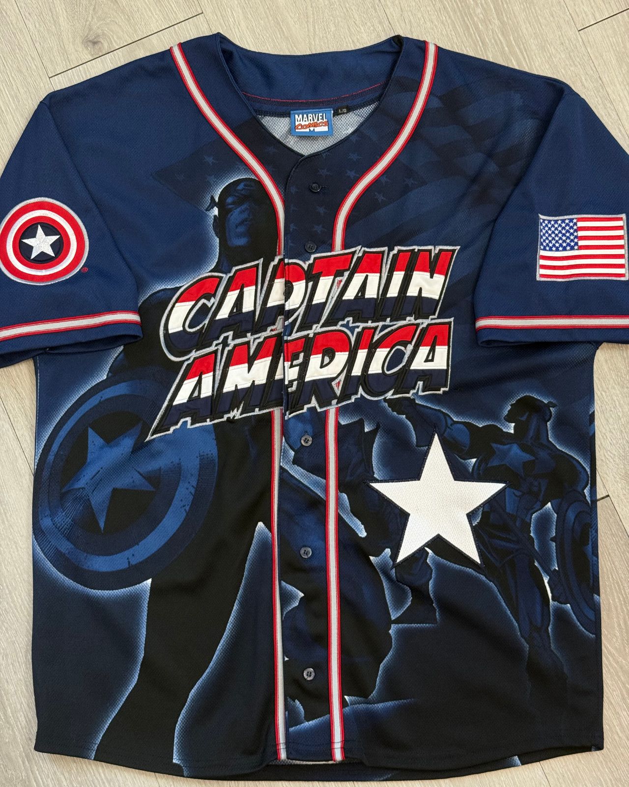 Marvel Comics Vintage 2002 Marvel Comics Captain America Baseball Jersey L Size US L / EU 52-54 / 3 - 3 Thumbnail