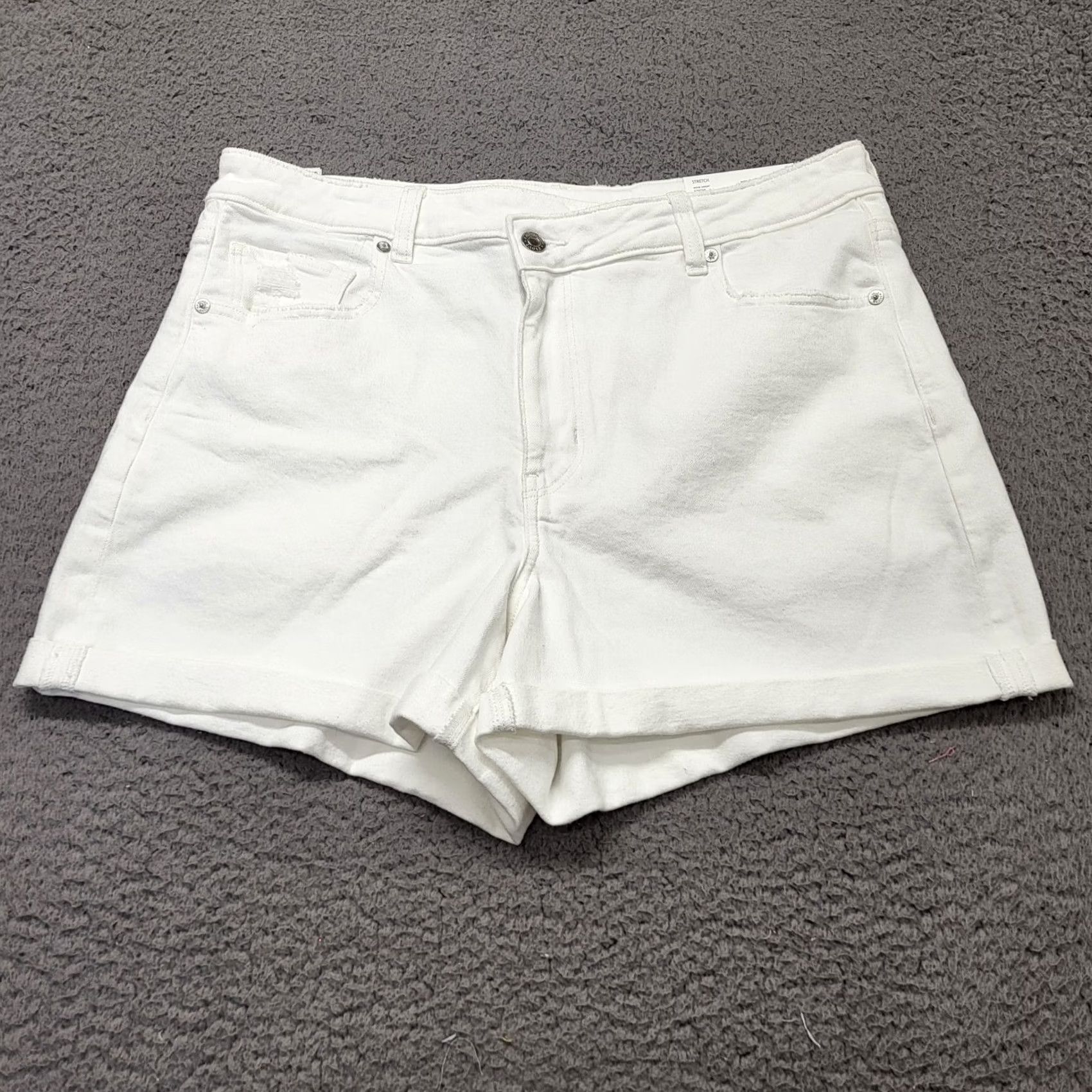 American Eagle Outfitters NWT American Eagle Outfitters Mom Shorts Women's Size 16 33W Natural Super Hi Rise Stretch Denim Beige 5-Pocket Regular Mens Size 38" / US 16 / IT 52 - 4 Thumbnail