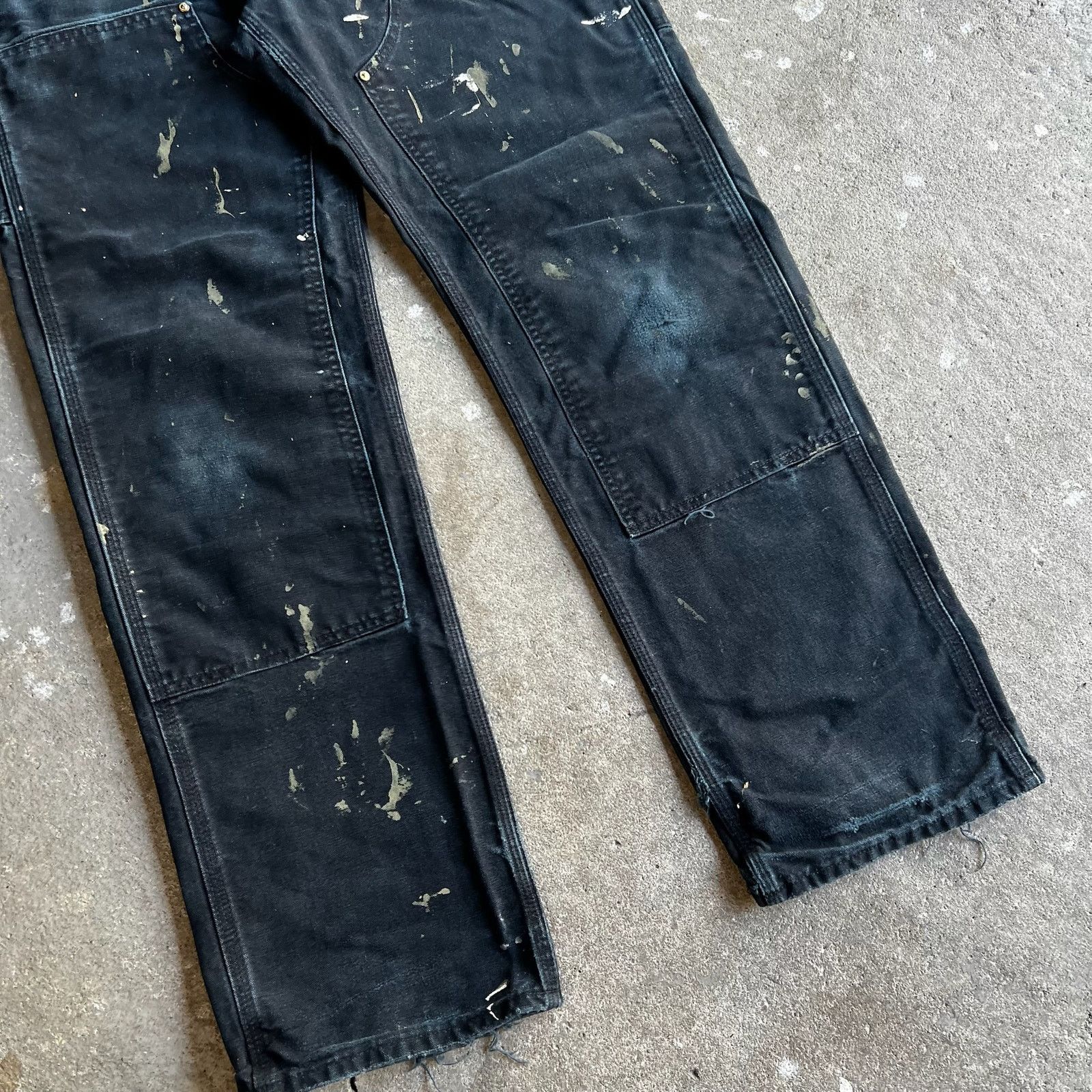 Carhartt × Vintage Carhartt faded black double knee work wear carpenter pants Size US 31 - 3 Thumbnail