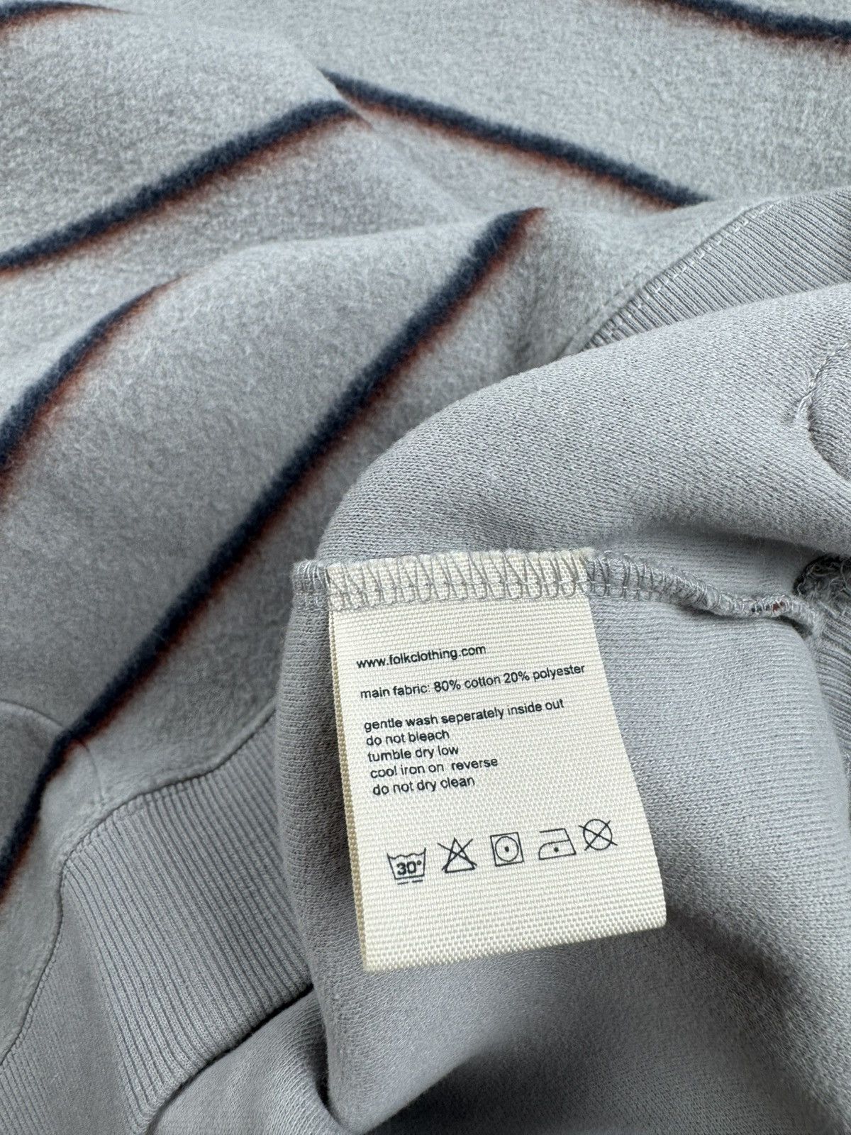 Folk Folk Striped Cotton Gray Size 3 Fleece Jumper Men’s Sweatshirt Pullover Hoodie Size US L / EU 52-54 / 3 - 9 Thumbnail