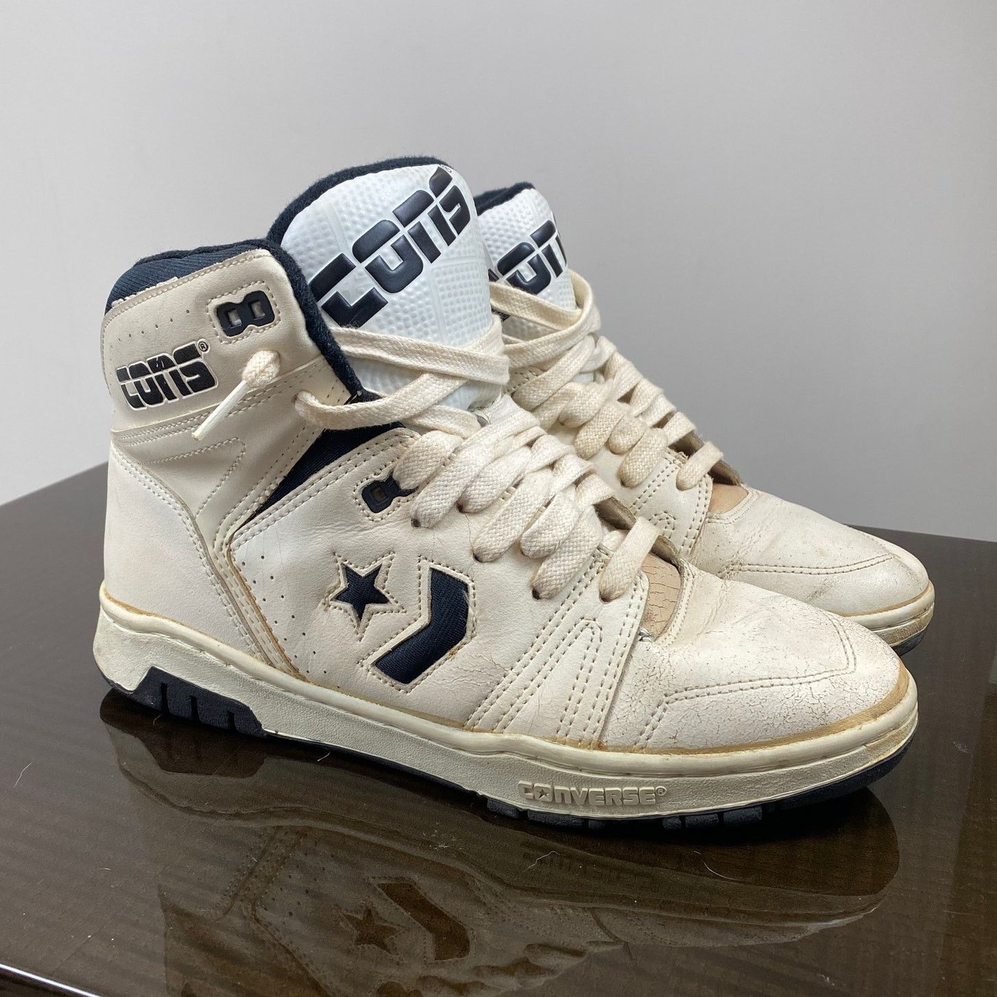 image of Archival Clothing x Converse Vintage 80's 90's Cons Converse Mid Sneakers Shoes 8.5 Korea in White
