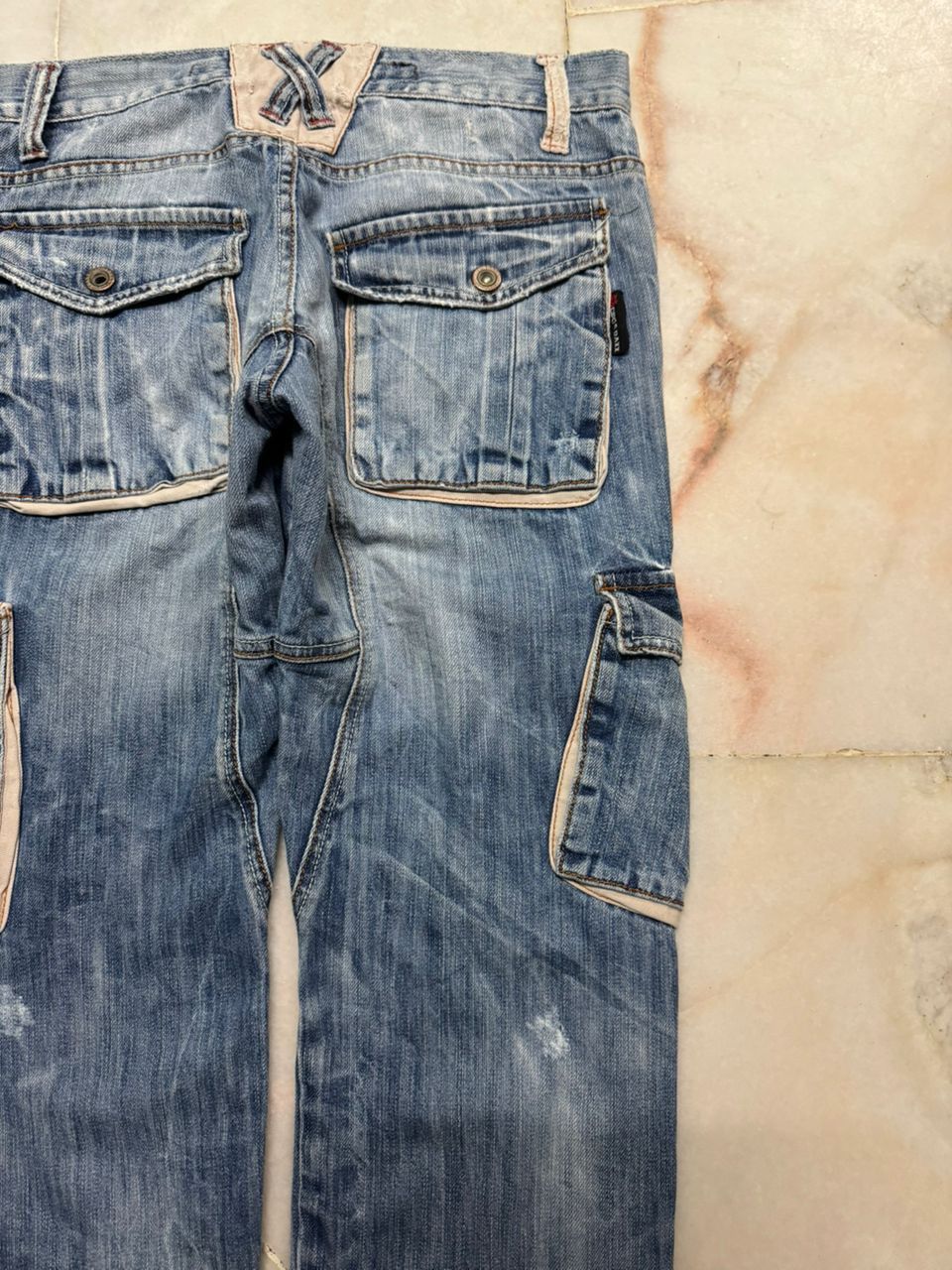 Japanese Brand 💥Insane💥90s DipoxBaxx Sand Washed Distressed Cargo Rare Jean Size US 32 / EU 48 - 19 Thumbnail
