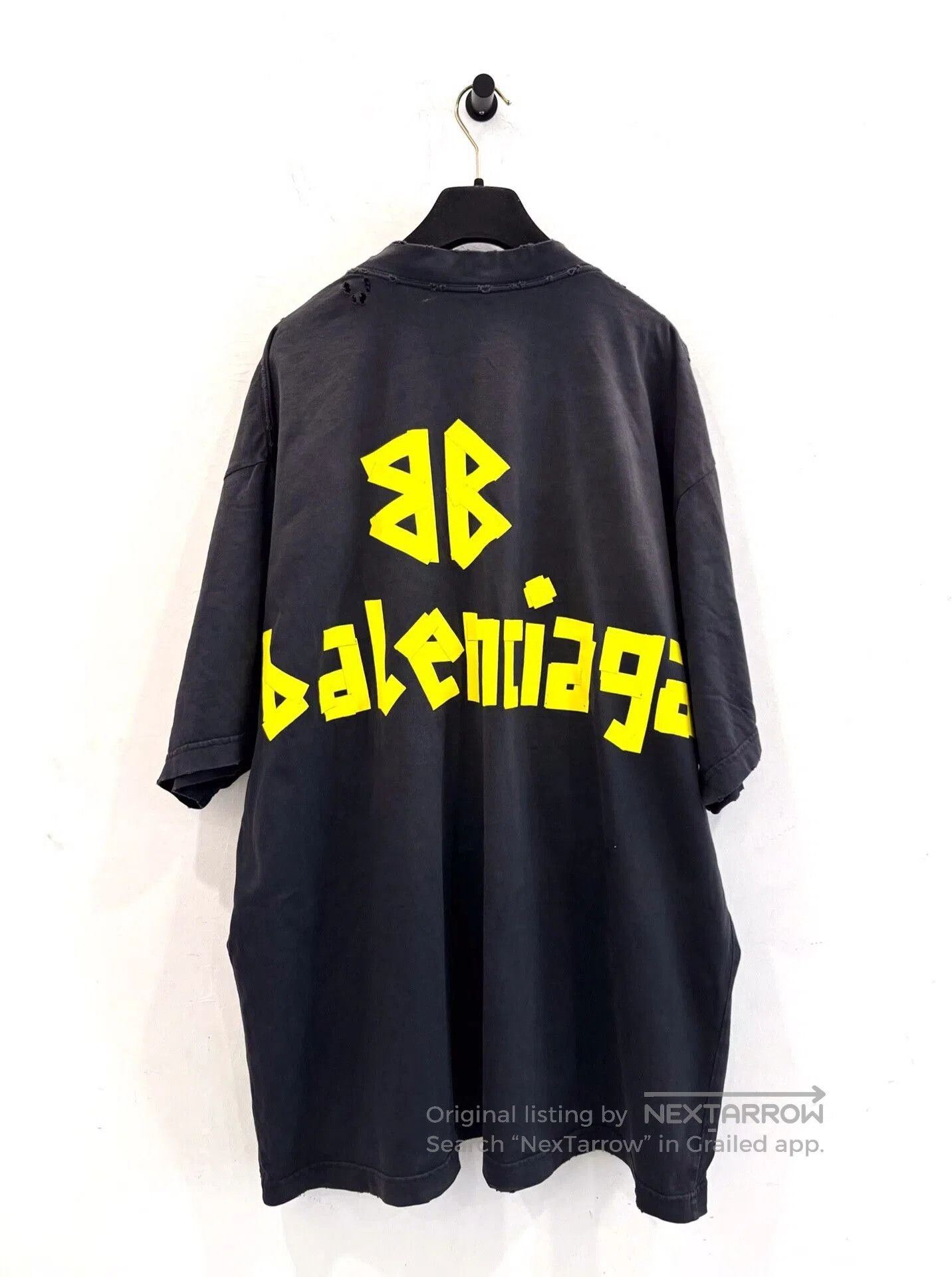 Balenciaga Balenciaga Distressed Double B Logo Gray Tee. Size US L / EU 52-54 / 3 - 3 Thumbnail