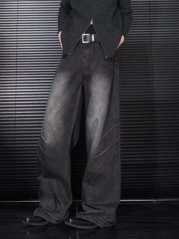 Japanese Brand VIBE High street distressed washed baggy jeans Size US 30 / EU 46 - 8 Thumbnail
