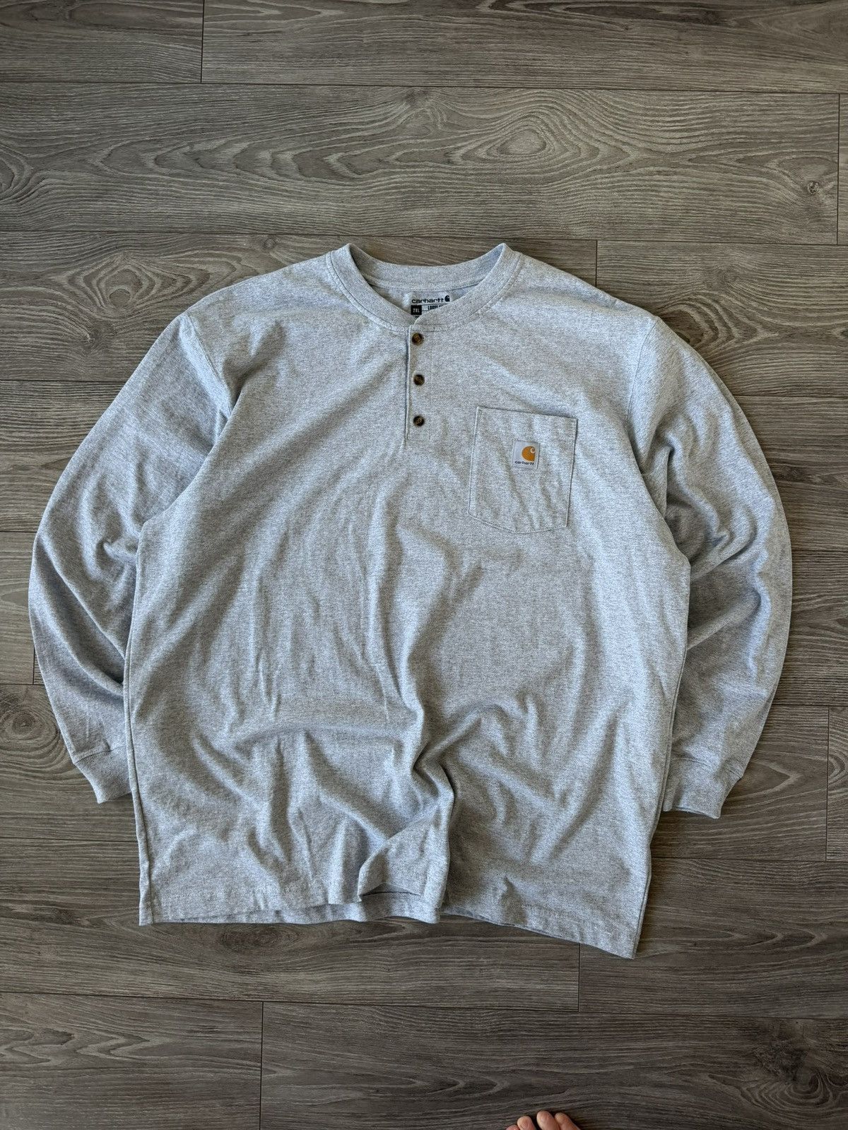 Carhartt ‼️Carhartt Box Logo Basic Oversize Long Sleeve Tee dril‼️ Size US XXL / EU 58 / 5 - 9 Thumbnail