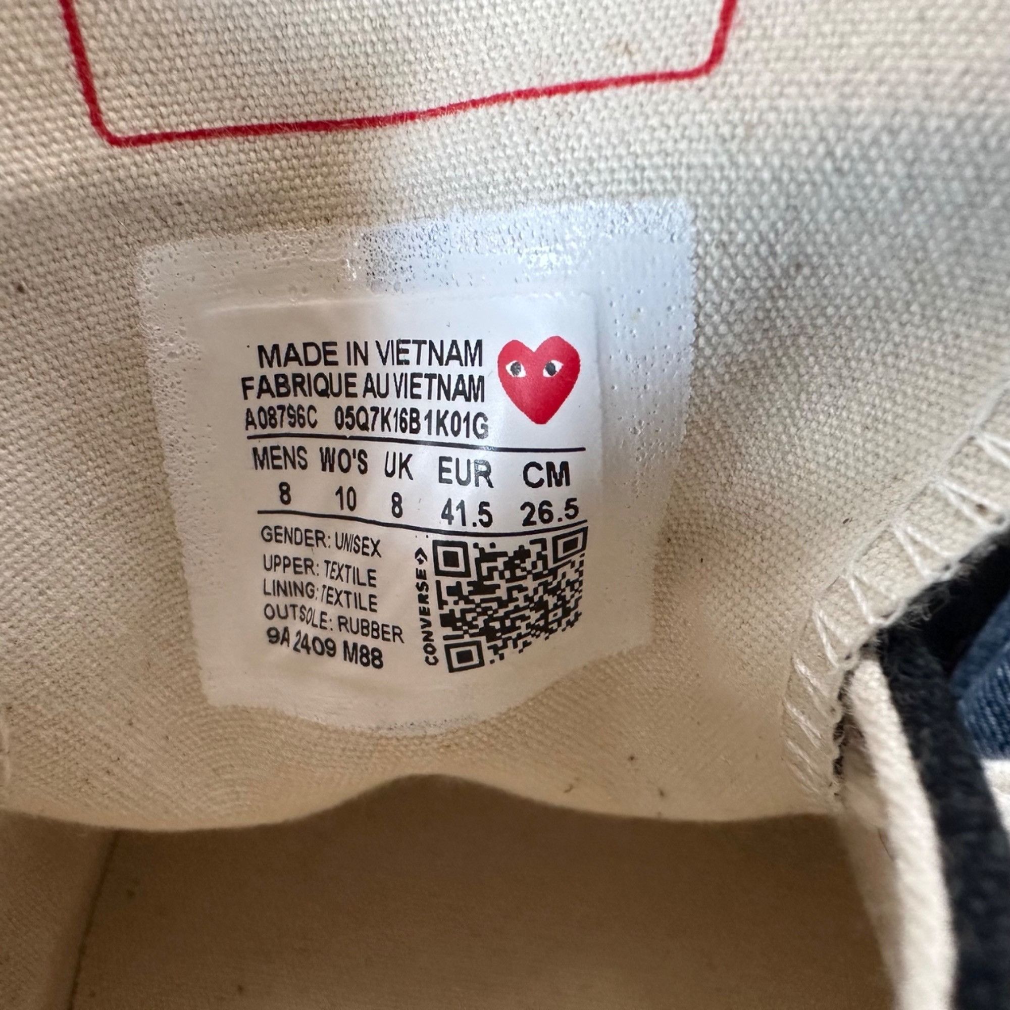 Converse ⭐Converse Chuck 70 X Comme Des Garçons Sz 10 Womens shoes Sn Size US 10 / IT 40 - 13 Thumbnail