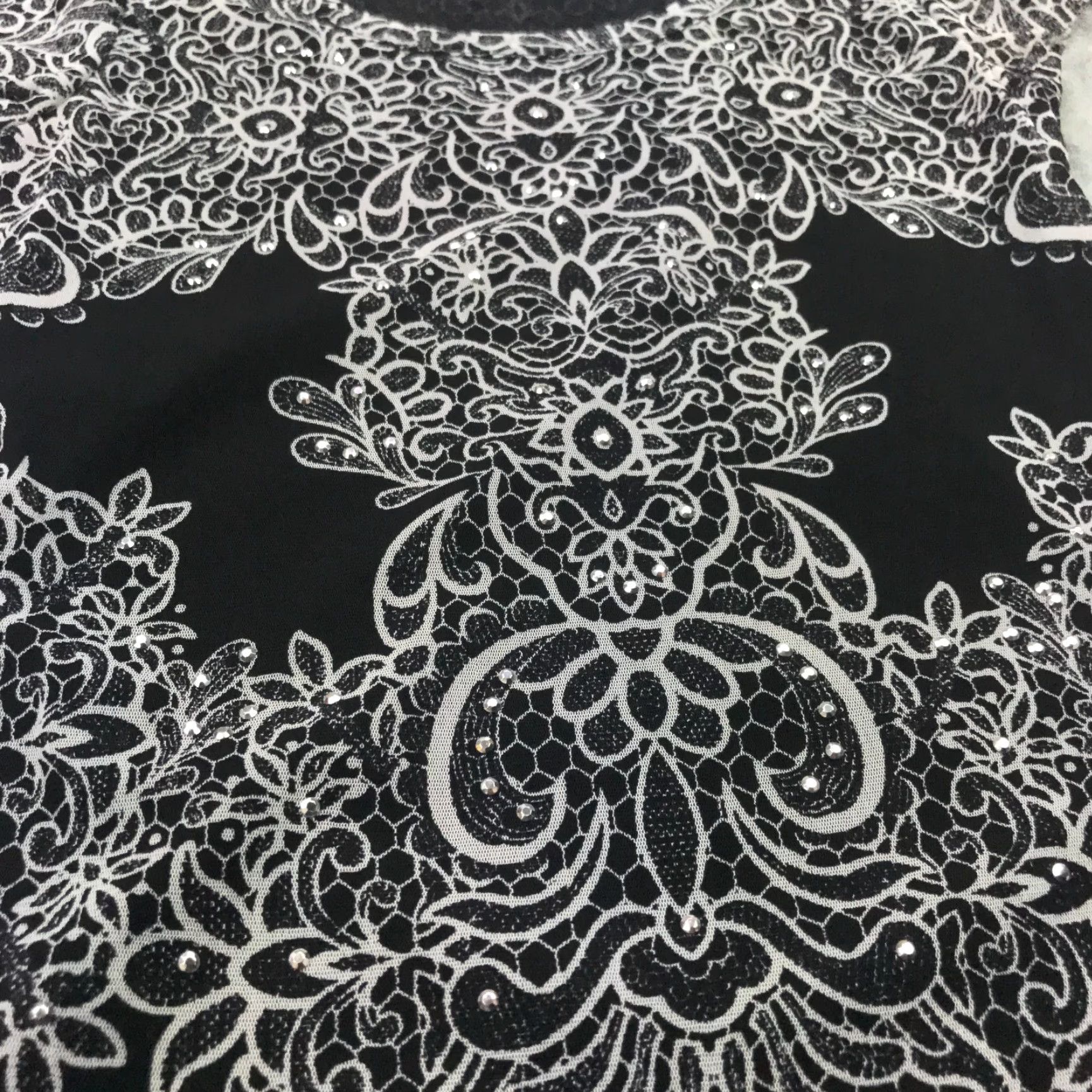 Vintage INC Womens Shirt Top Petite P Black Embellished Blouse Rhinestones Cap Sleeve Size XXS / US 00 / IT 34 - 2 Thumbnail
