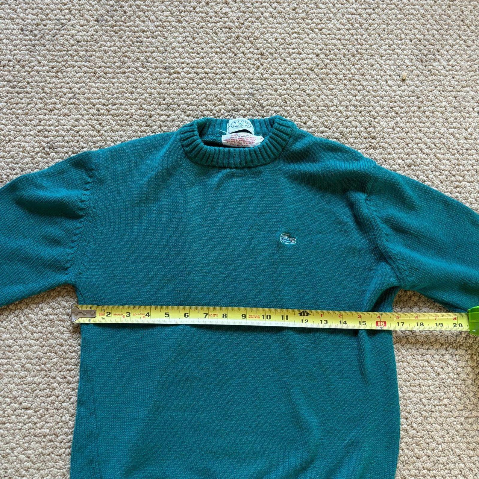 Lacoste vintage 80s Izod x Lacoste green knit sweater designer retro Size US S / EU 44-46 / 1 - 5 Thumbnail