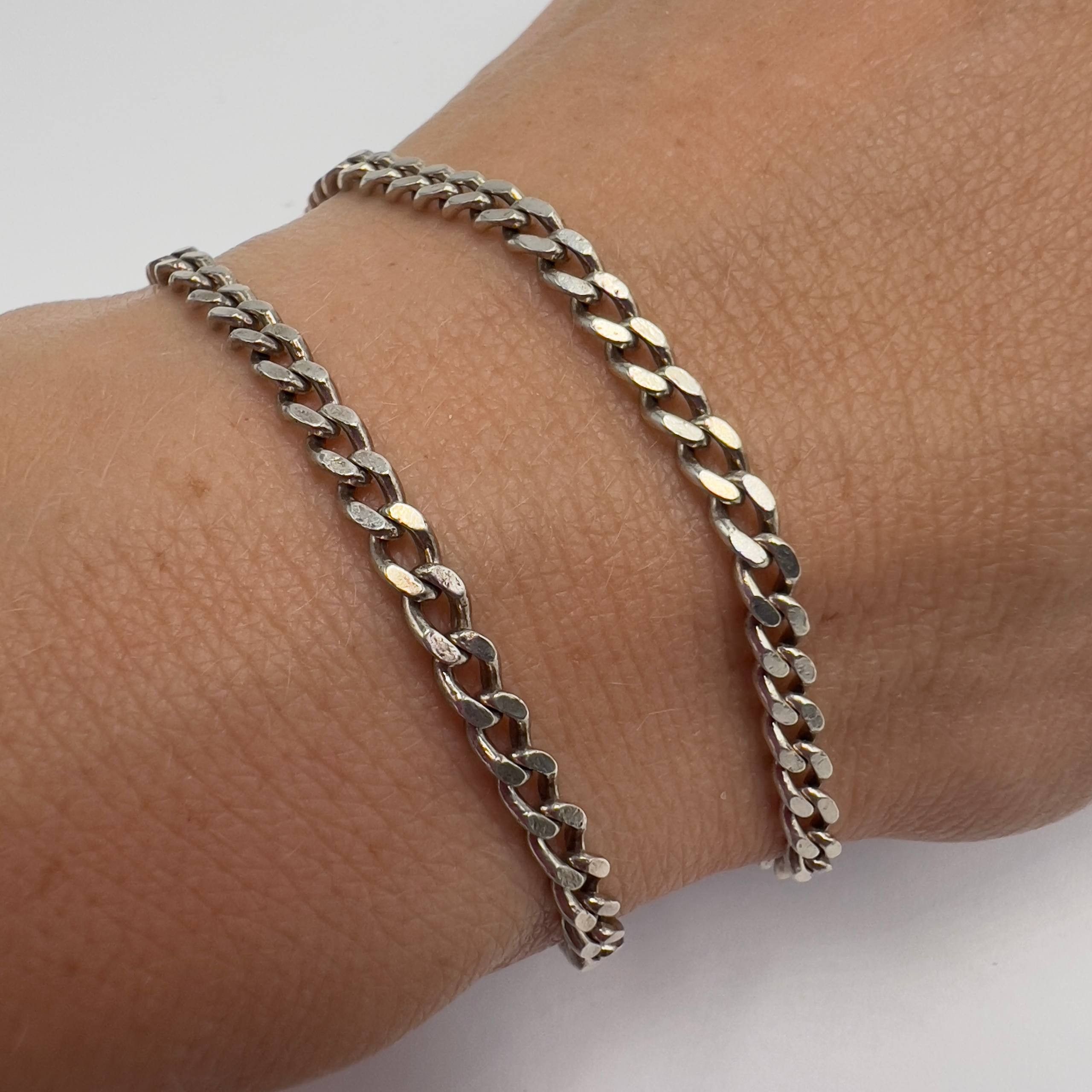 Sterling Silver Vintage Sterling Silver 925 Figaro Chain Necklace 11.4gr Size ONE SIZE - 6 Thumbnail