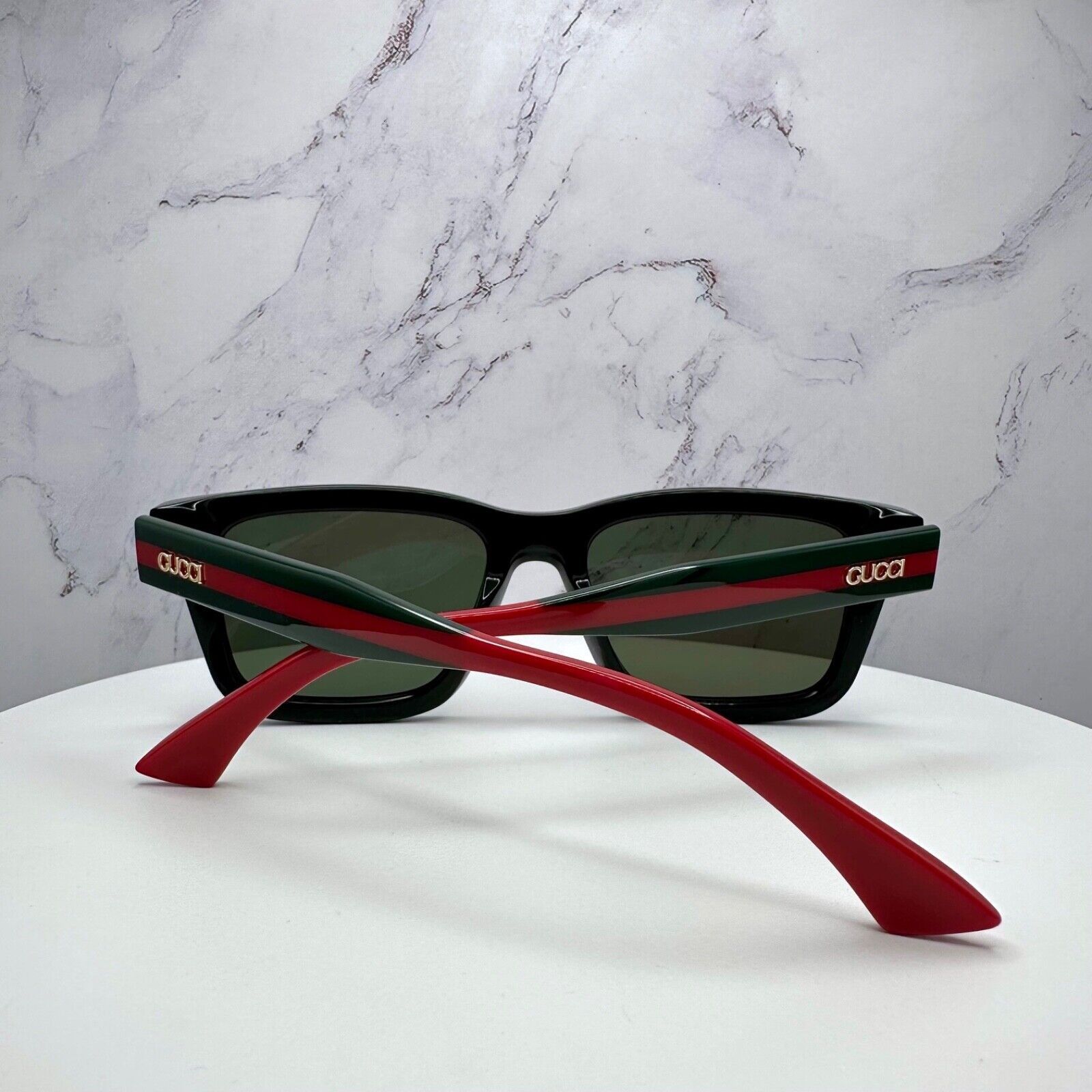 Gucci New GUCCI Sunglasses Black Gold 3D Metal Logo Square Size ONE SIZE - 5 Thumbnail