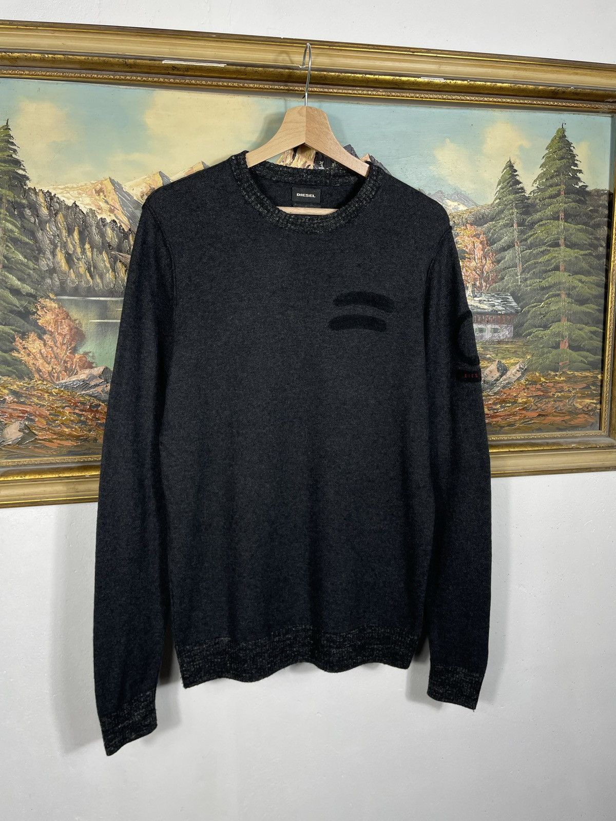 Diesel × Diesel Black Gold Diesel Wool Black Knitwear Sweater Jumper Pull Streetwear Size US M / EU 48-50 / 2 - 3 Thumbnail