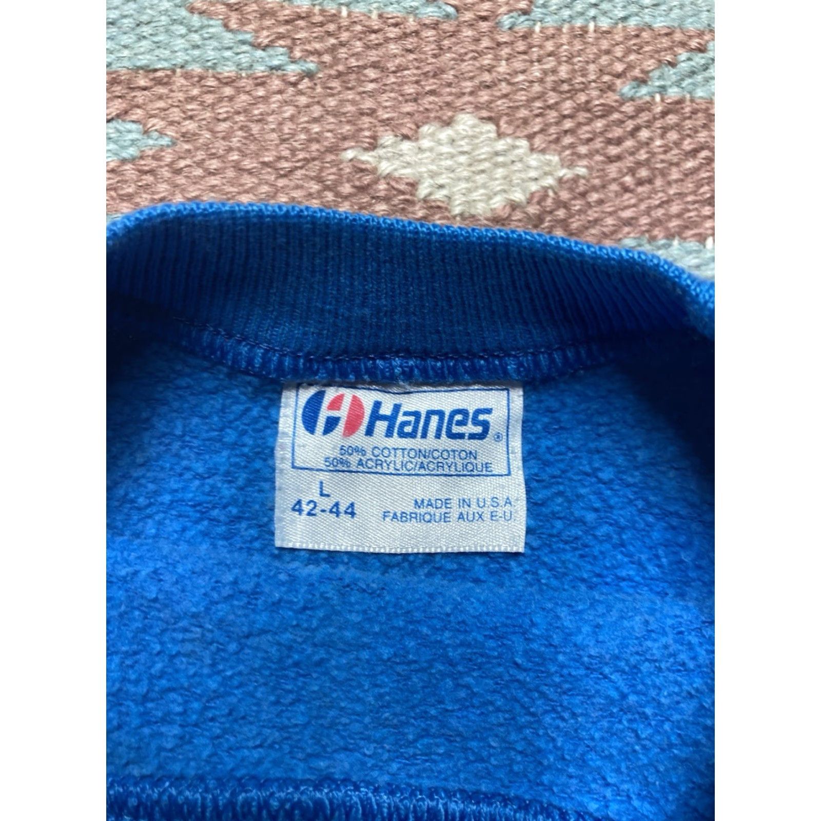 Hanes VINTAGE 80s Hanes Sweatshirt Las Vegas Nevada Raglan Pullover Blue Large Men Crewneck Shirt Size US L / EU 52-54 / 3 - 5 Thumbnail