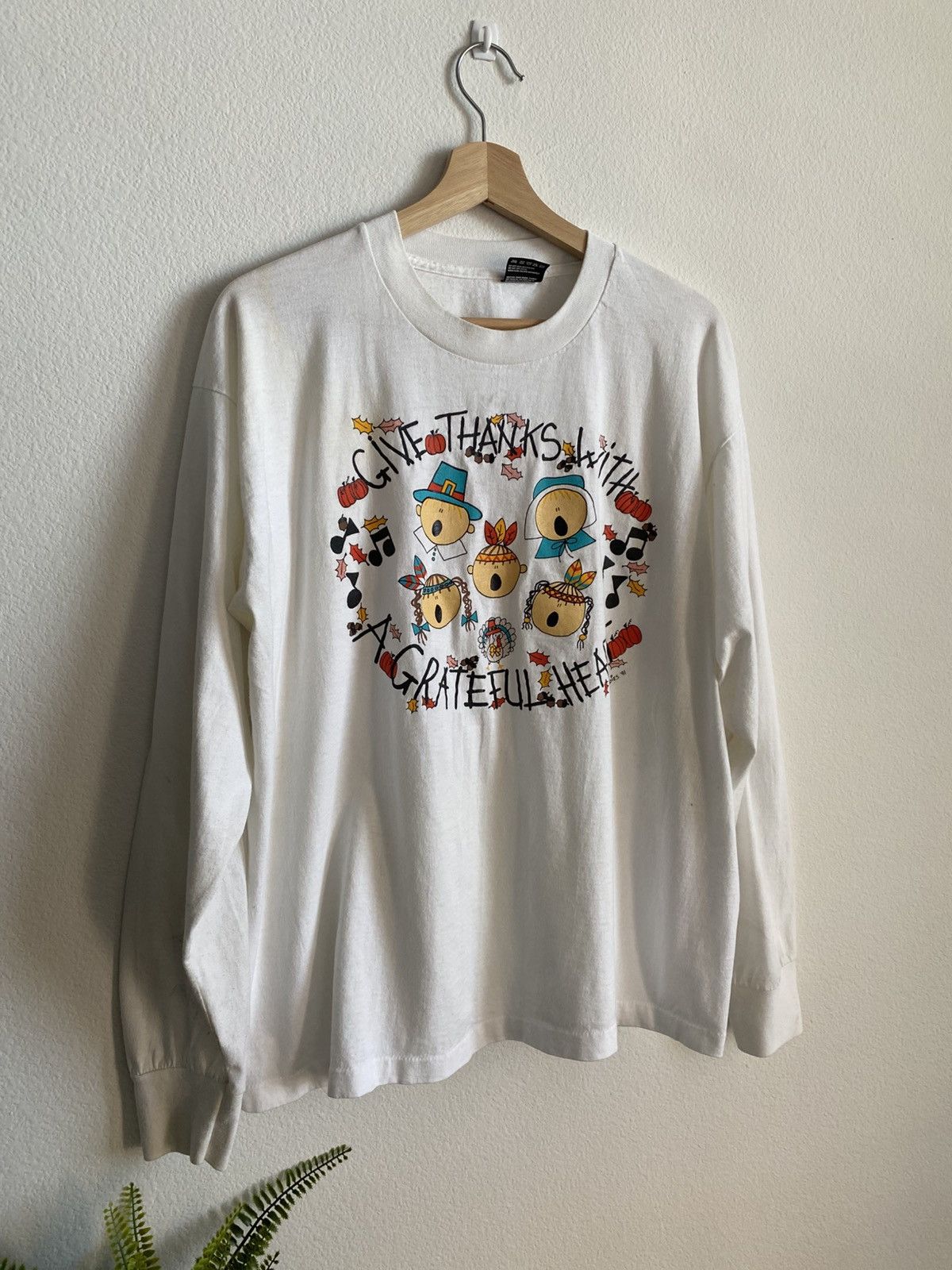 Vintage Vintage 90s Thanksgiving Tee Size US XL / EU 56 / 4 - 2 Thumbnail