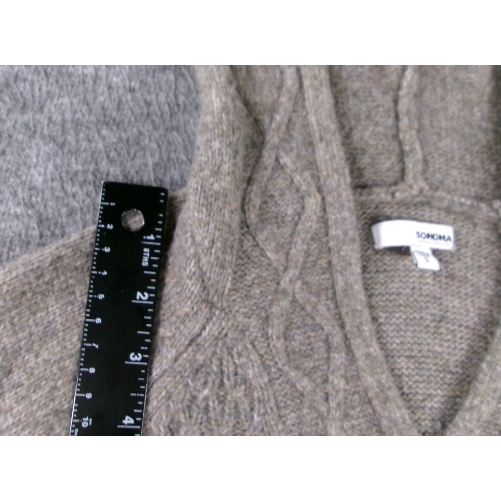 Vintage Sonoma Sweater Women's Small Brown Cable-Knit V-Neck Long Sleeve Cozy Pullover Classic All Seasons Size S / US 4 / IT 40 - 5 Thumbnail