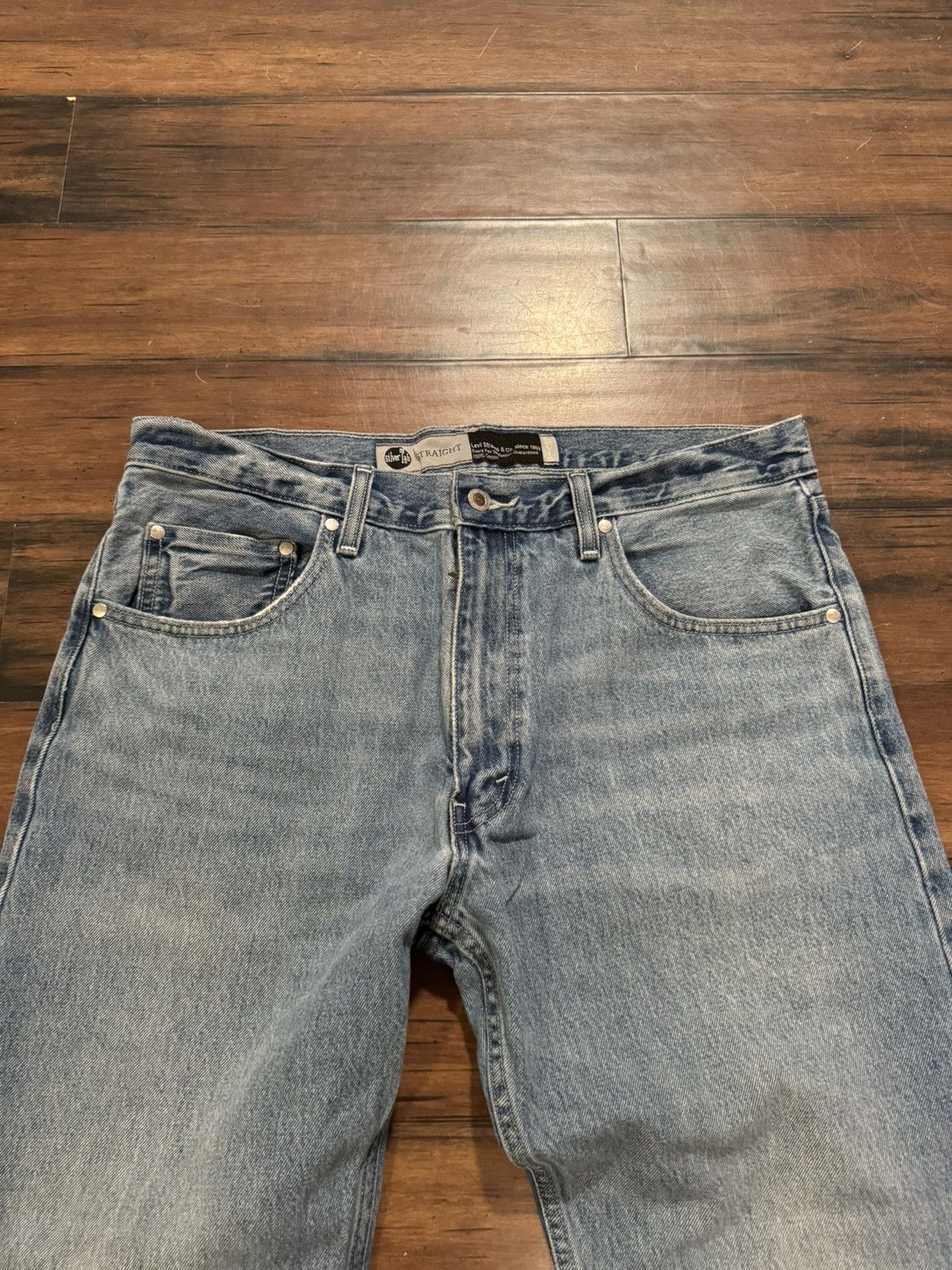 Levi's × Vintage Vintage/Y2K Light Blue Levi Silver Tab Straight jeans Size US 36 / EU 52 - 2 Thumbnail