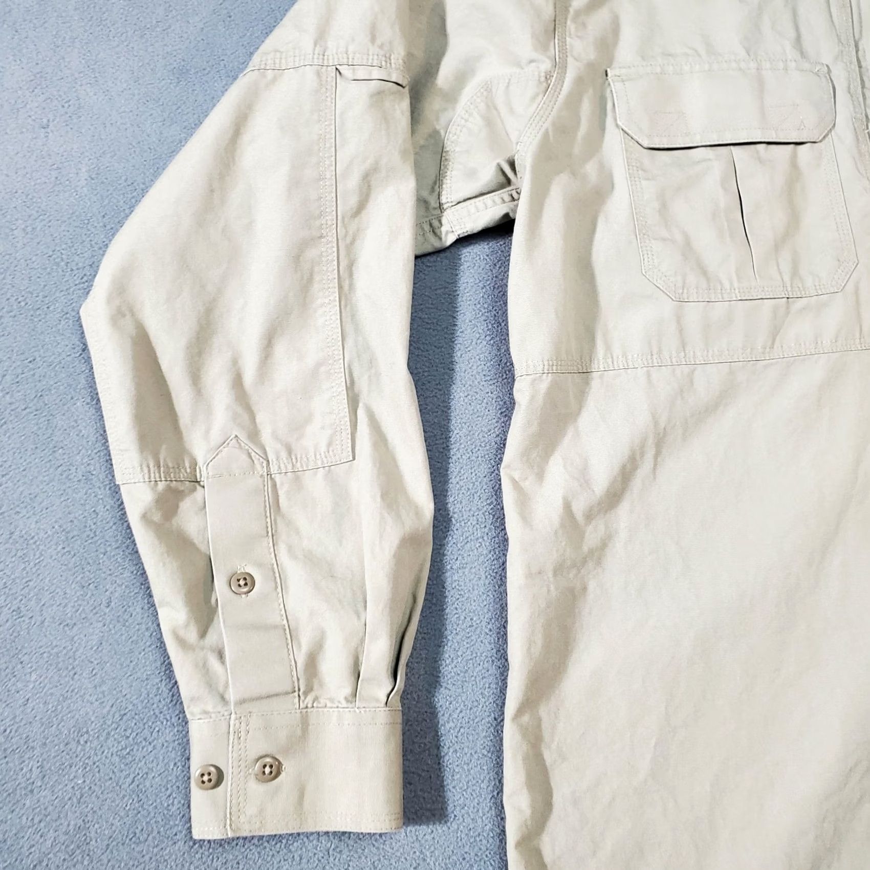 Vintage 5.11 Tactical Shirt Mens Large Beige Khaki Cargo Concealed Stash Pockets Utility Button-Up Long Sleeve Size US L / EU 52-54 / 3 - 2 Thumbnail