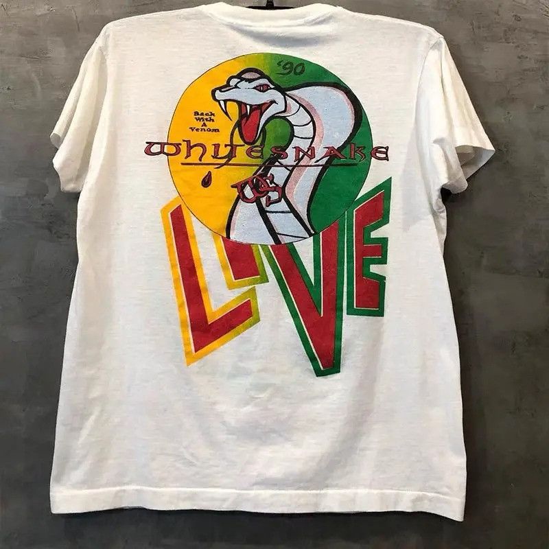 Vintage American Snake Rock T-Shirt Size US XL / EU 56 / 4 - 2 Thumbnail