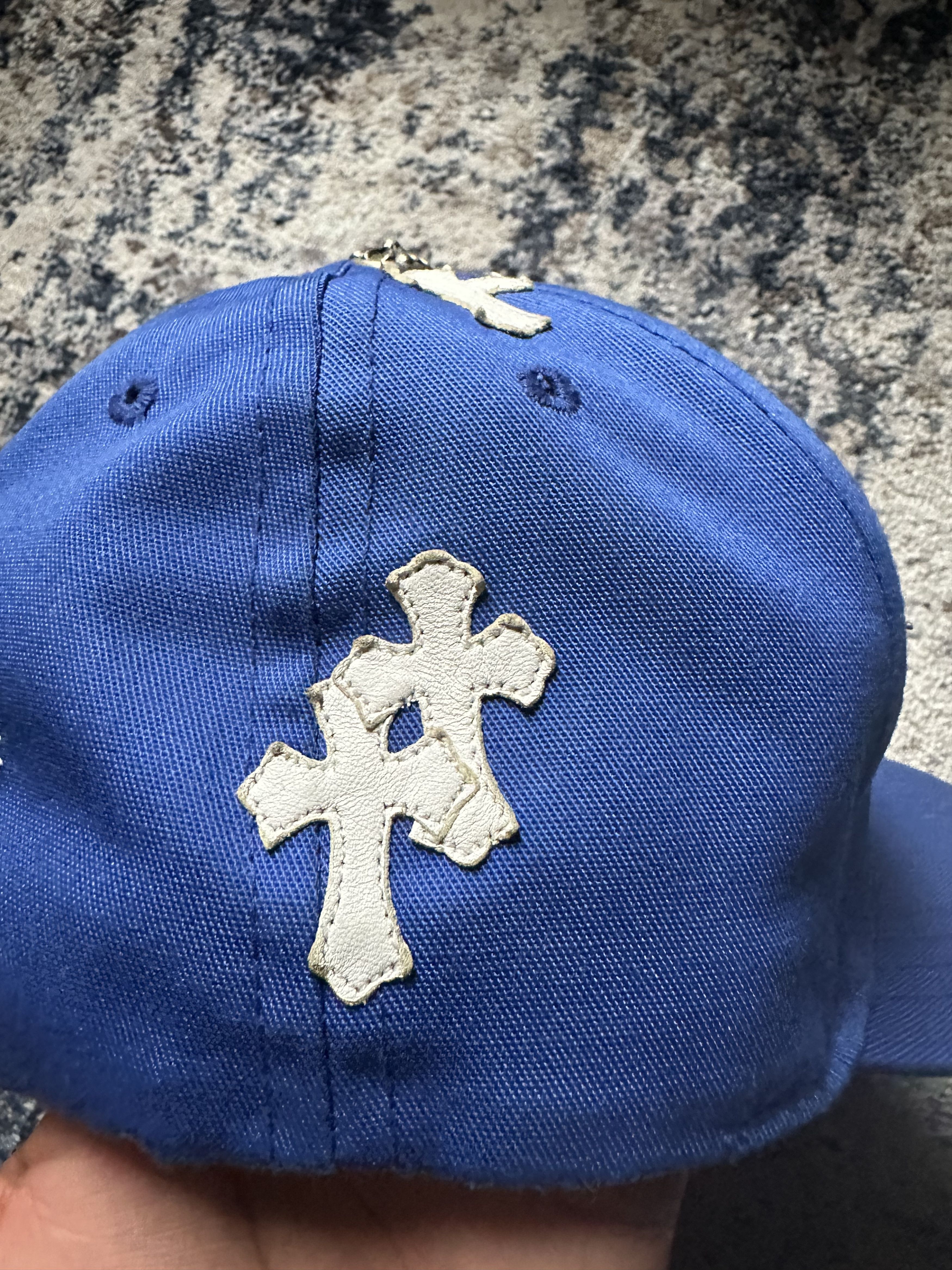 Chrome Hearts Chrome Hearts - Leather Cross Patch - Blue Baseball Hat Size ONE SIZE - 5 Thumbnail