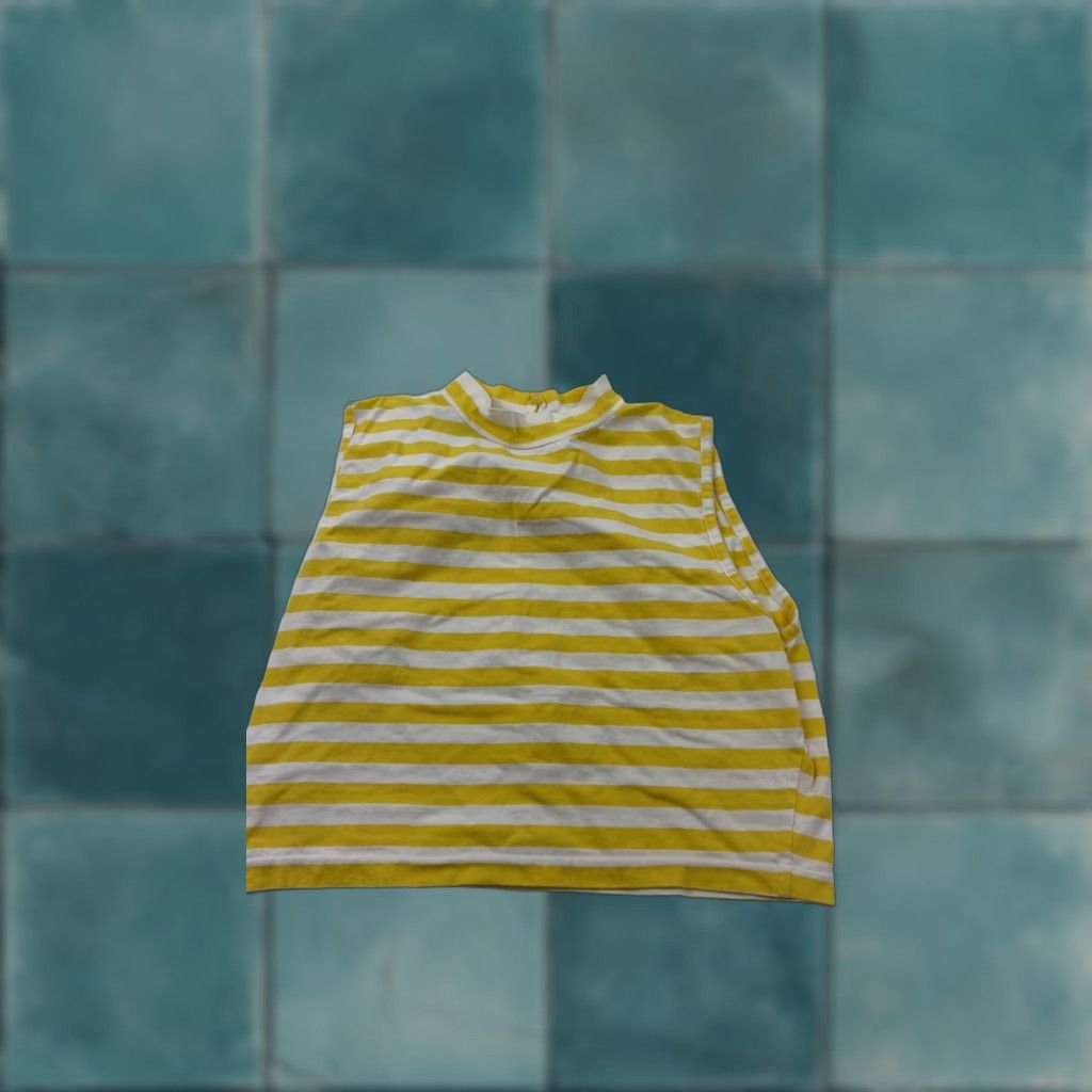 Nordstrom BP Nordstrom Tank Top Womens XL Yellow Striped Mock Neck Cropped Sleeveless Summer Shirt Juniors Casual Men’s/Womens? Size XL / US 12-14 / IT 48-50 - 1 Thumbnail