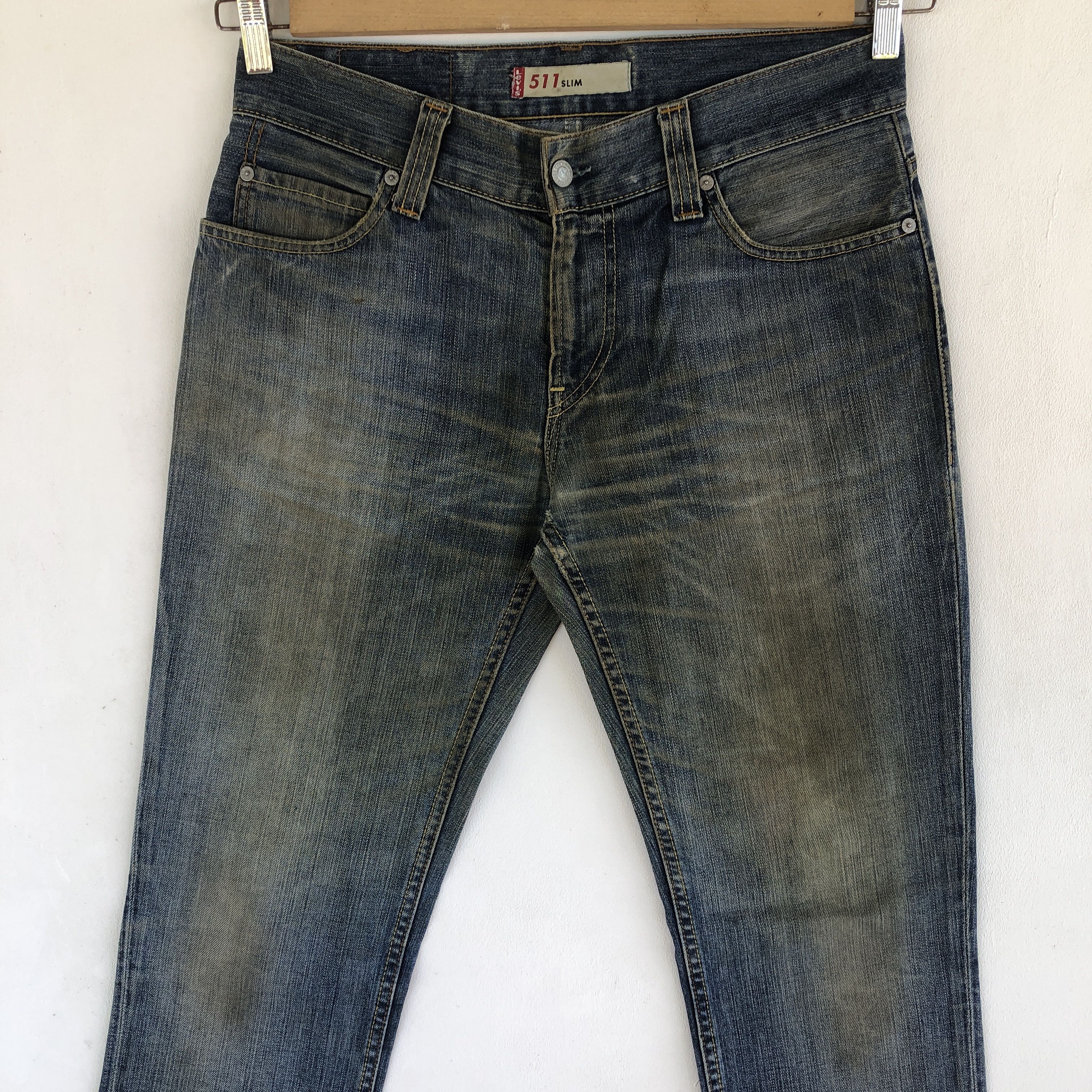 Levi's Vintage Y2K Levis 511 Faded Jeans Levi's Dirty Skinny Denim Size US 32 / EU 48 - 4 Thumbnail