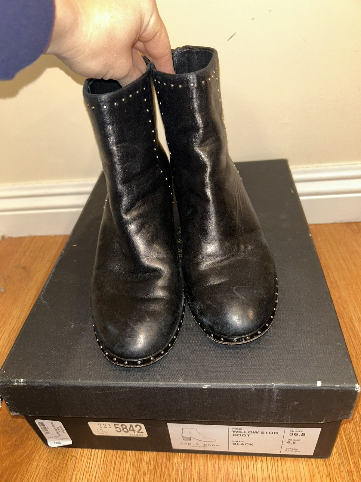 Rag & Bone Black Leather Rag & Bone Booties Size US 6.5 / IT 36.5 - 5 Thumbnail
