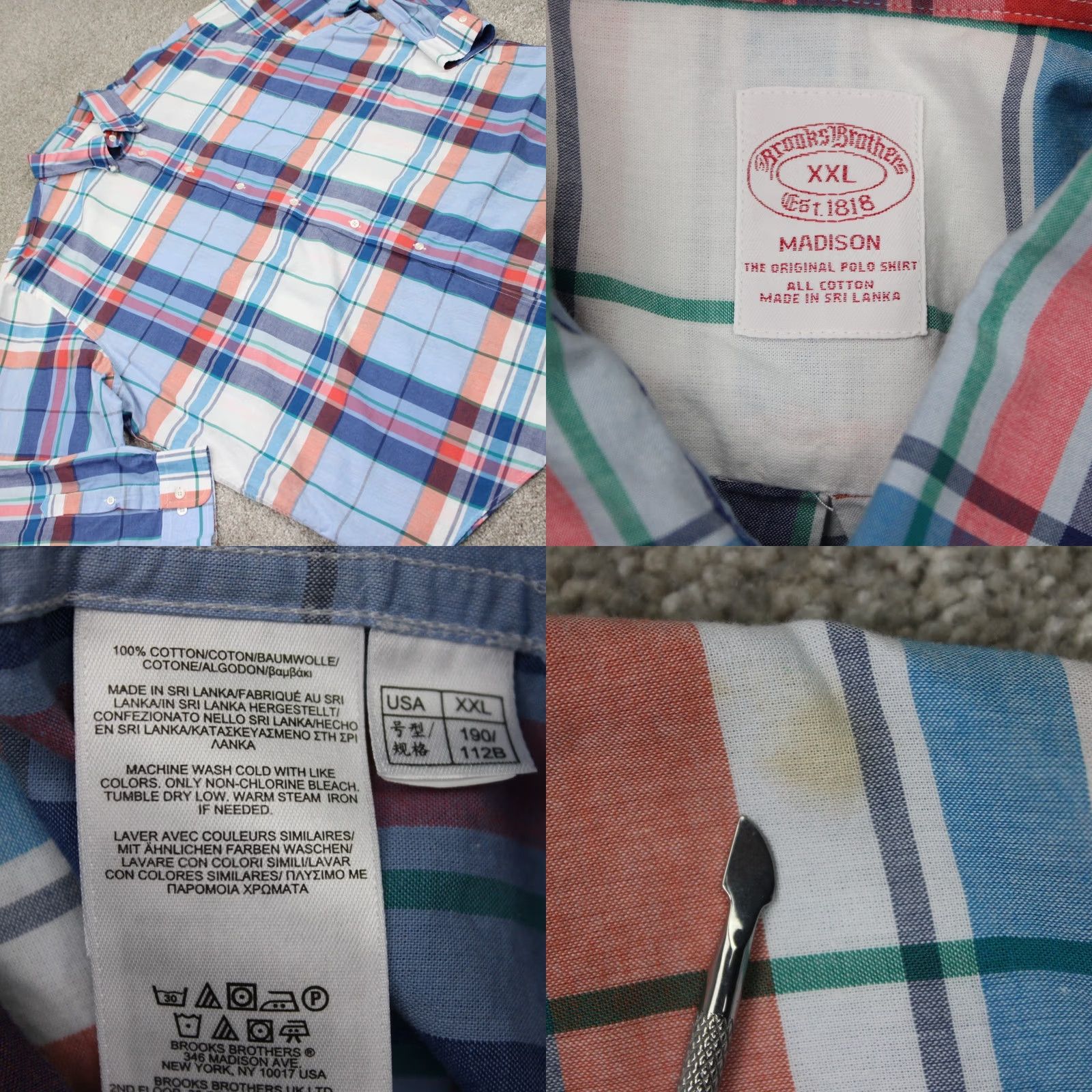 Brooks Brothers Brooks Brothers Madison Shirt Mens 2XL XXL Blue/Red/White Cotton L/S Button Down Size US XXL / EU 58 / 5 - 8 Thumbnail