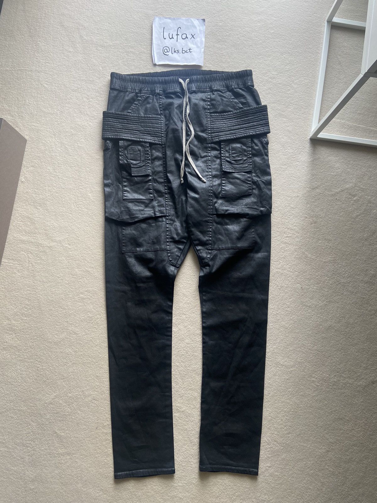 Rick Owens × Rick Owens Drkshdw * RARE * SBW HEAVY WAXED CREATCH CARGO PANTS SIZE L Size US 34 / EU 50 - 3 Thumbnail