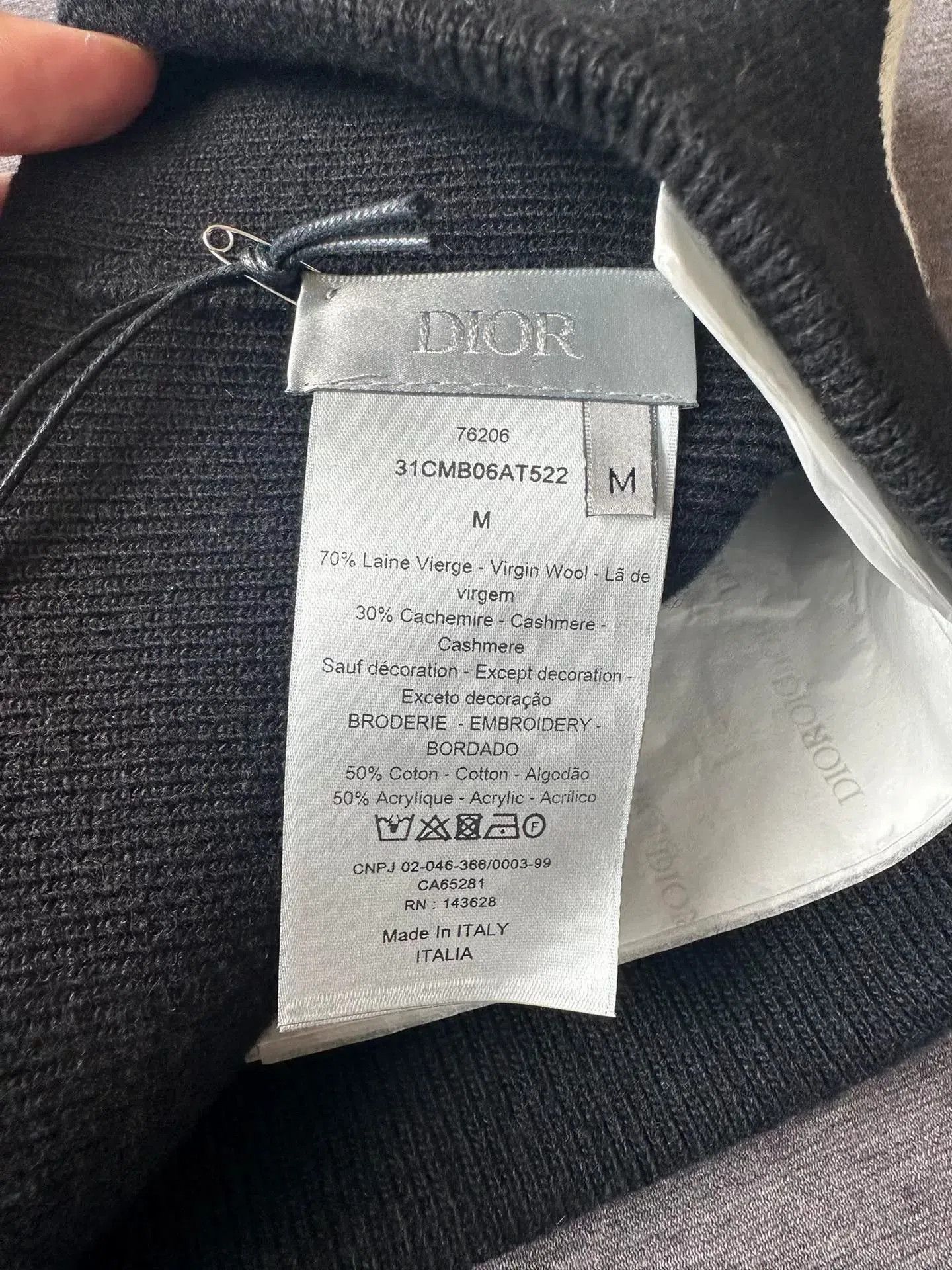 Dior Dior Black Classic Knit Hat. Size ONE SIZE - 4 Thumbnail