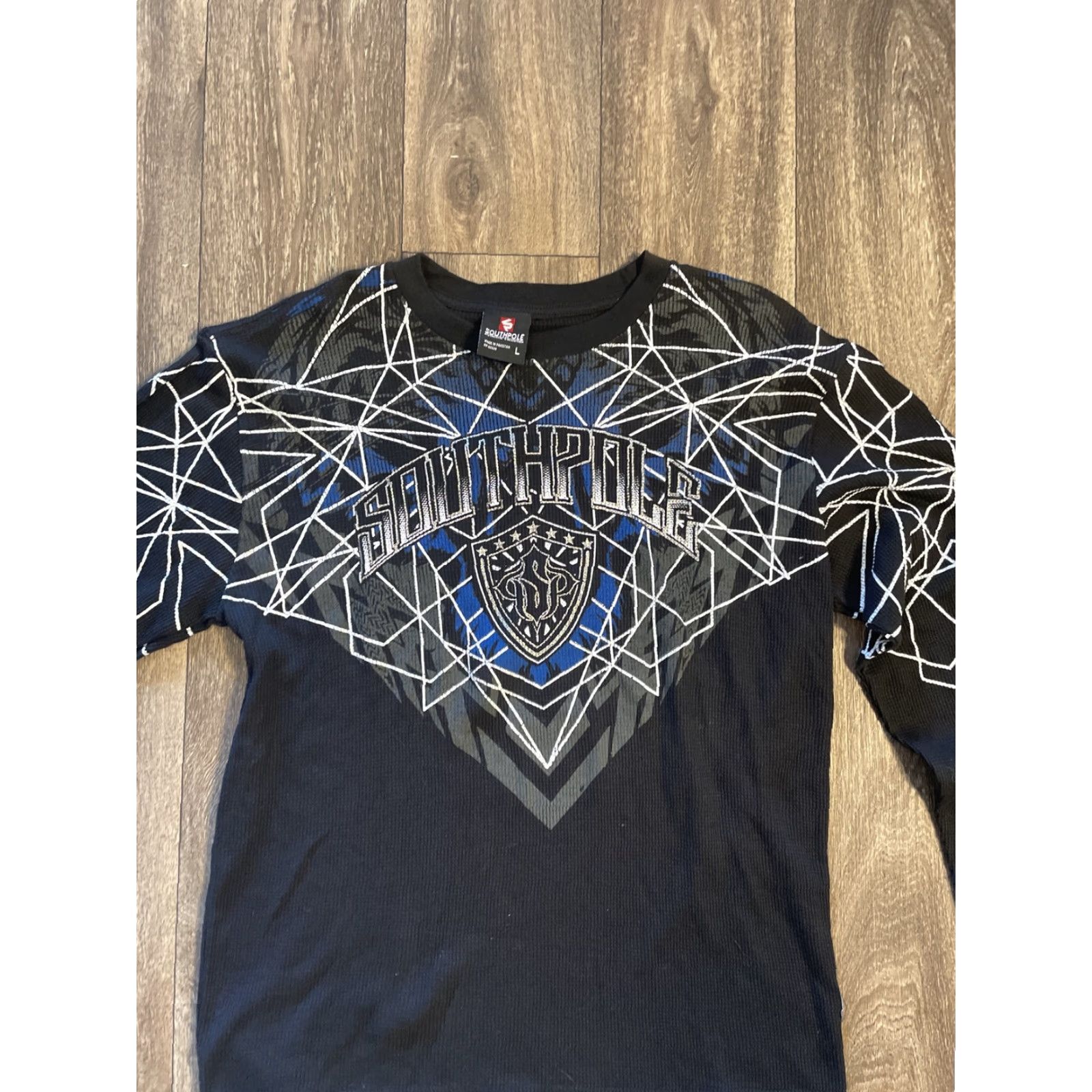 Southpole VINTAGE SouthPole T-Shirt Cyber Punk Grunge Emo Skater 2000s Thermal Long Sleeve Black L Mens Size US L / EU 52-54 / 3 - 4 Thumbnail