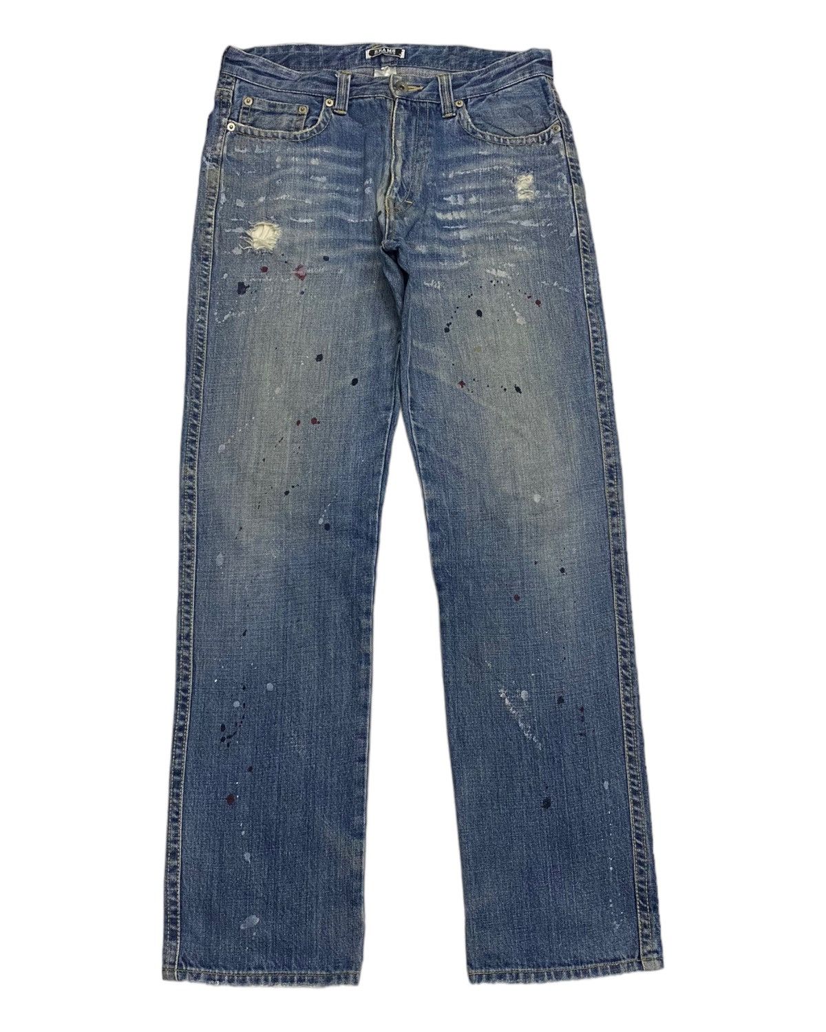 Beams Plus VINTAGE BEAMS PAINTER DISTRESSED DENIM JEANS Size US 32 / EU 48 - 1 Thumbnail