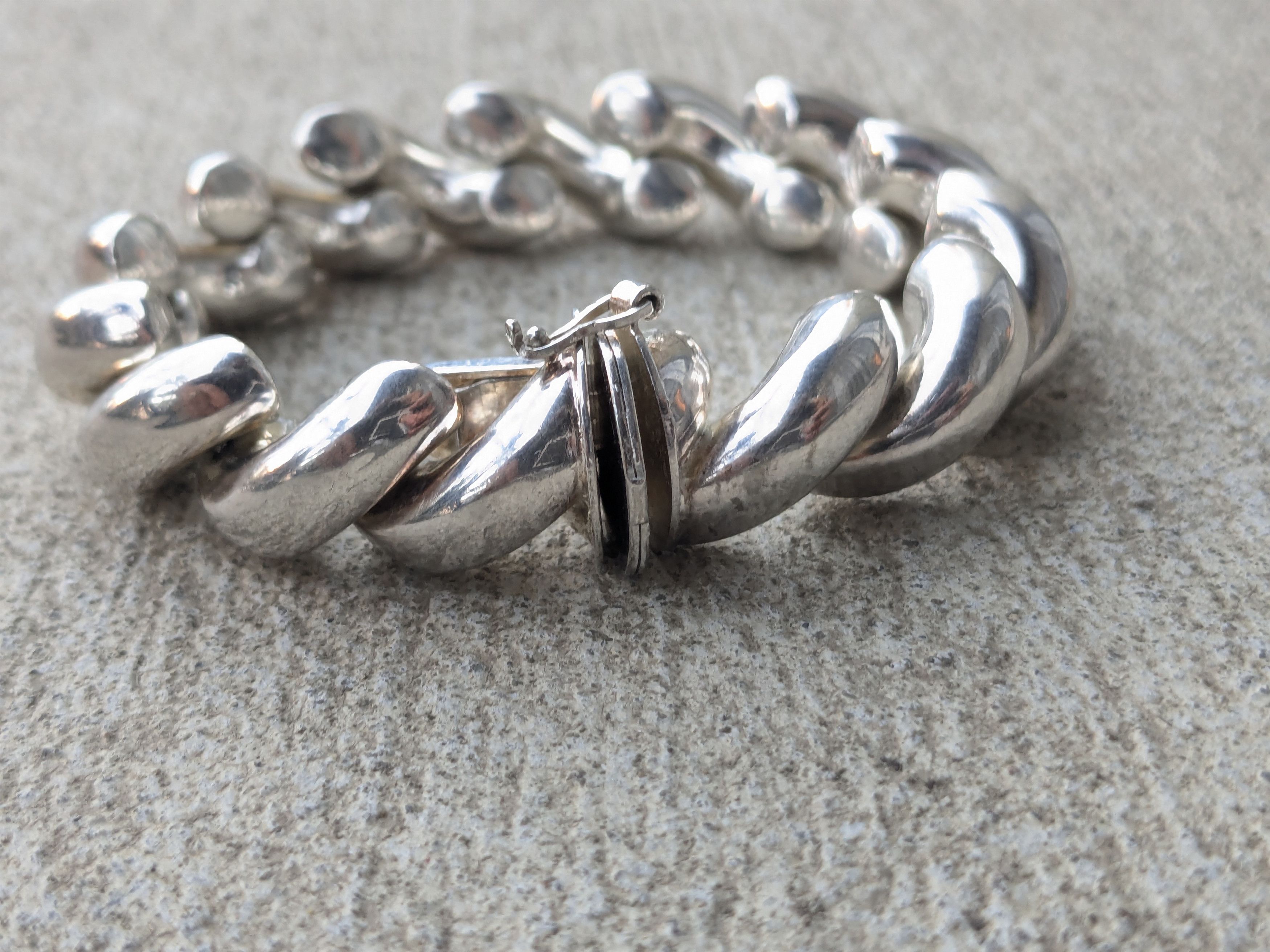 Vintage Sterling Silver Bracelet Rope Twist Chain 7.25