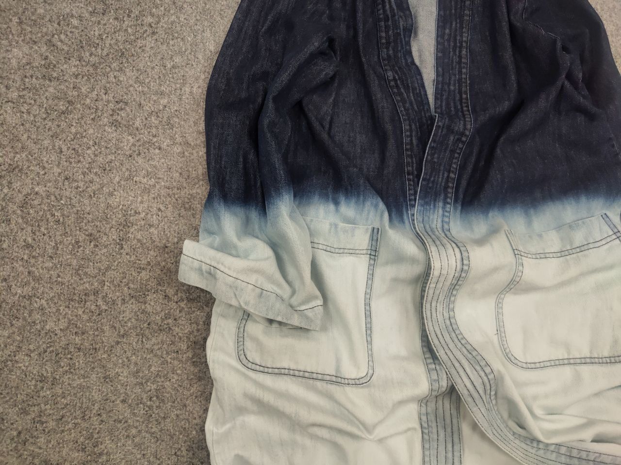 Vintage Humility 1949 Design Long Cardigan Gradient Blue denim Size L / US 10 / IT 46 - 6 Thumbnail