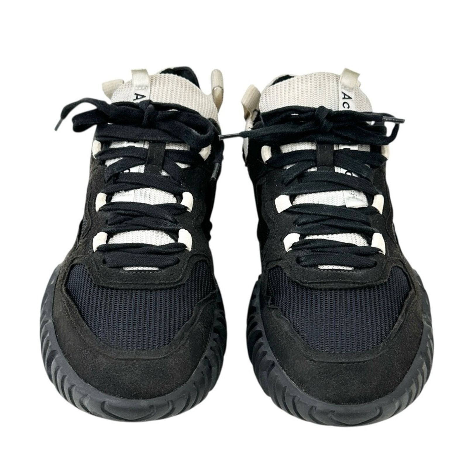 Acne Studios Berun Black White Yellow Mesh & Suede Lace Up Sneakers Size US 8 / EU 41 - 4 Thumbnail