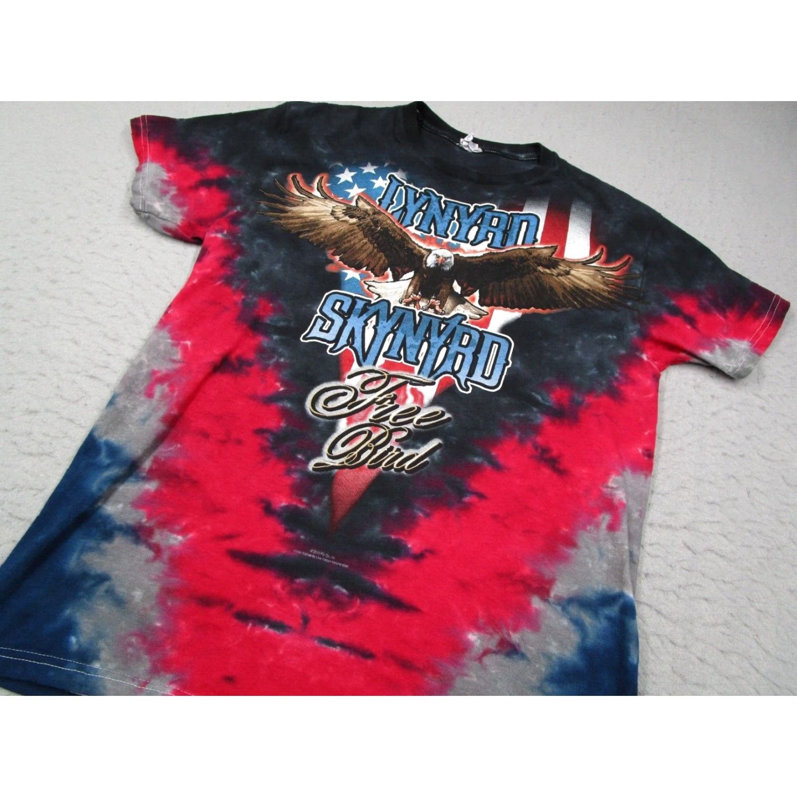 Delta VINTAGE Lynyrd Skynyrd T-Shirt Men Short Sleeve Crew Neck Black Tie Dye Free Bird 2010s Rock Gift Size US M / EU 48-50 / 2 - 2 Thumbnail