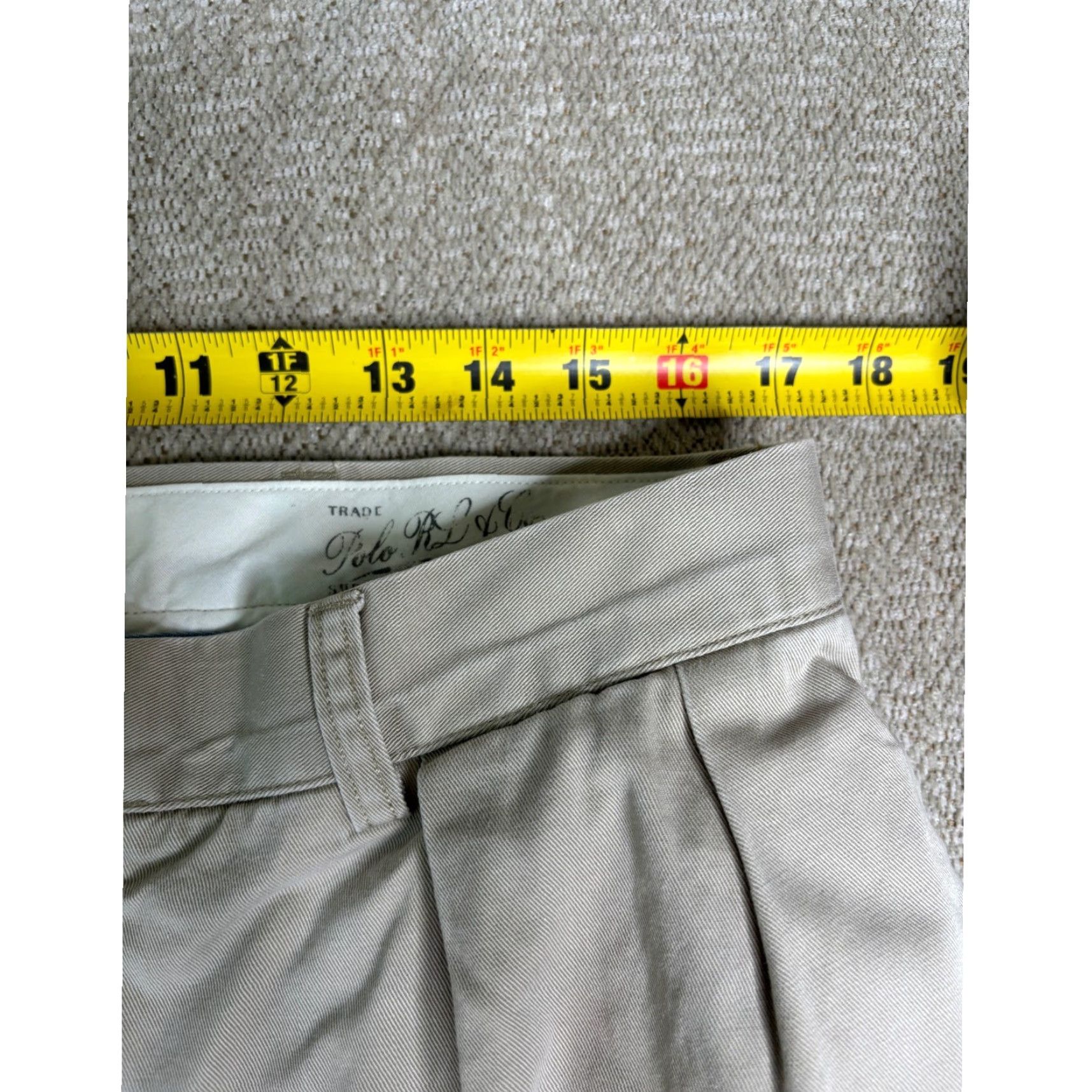 Polo Ralph Lauren Polo Ralph Lauren Khaki Pants Classic Fit Pleated Men 36x29 Dress Pants Beige Canvas Cotton Front Pleated Logo Button Size US M / EU 48-50 / 2 - 6 Thumbnail