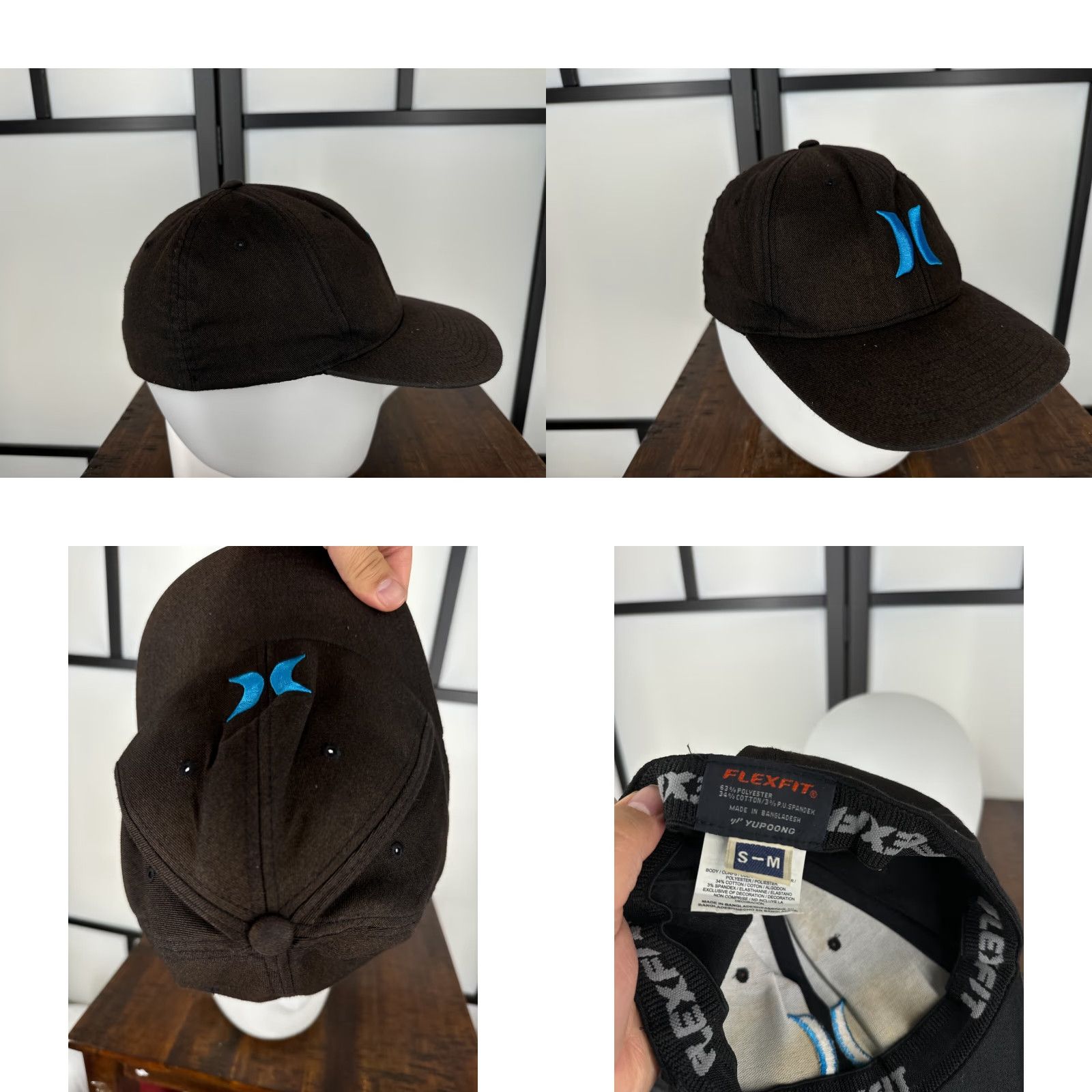 Hurley Hurley Hat Cap Fitted Adult Small Medium Black White Blue Cotton Blend Twill Baseball Cap Casual Men M XS? Size ONE SIZE - 8 Thumbnail