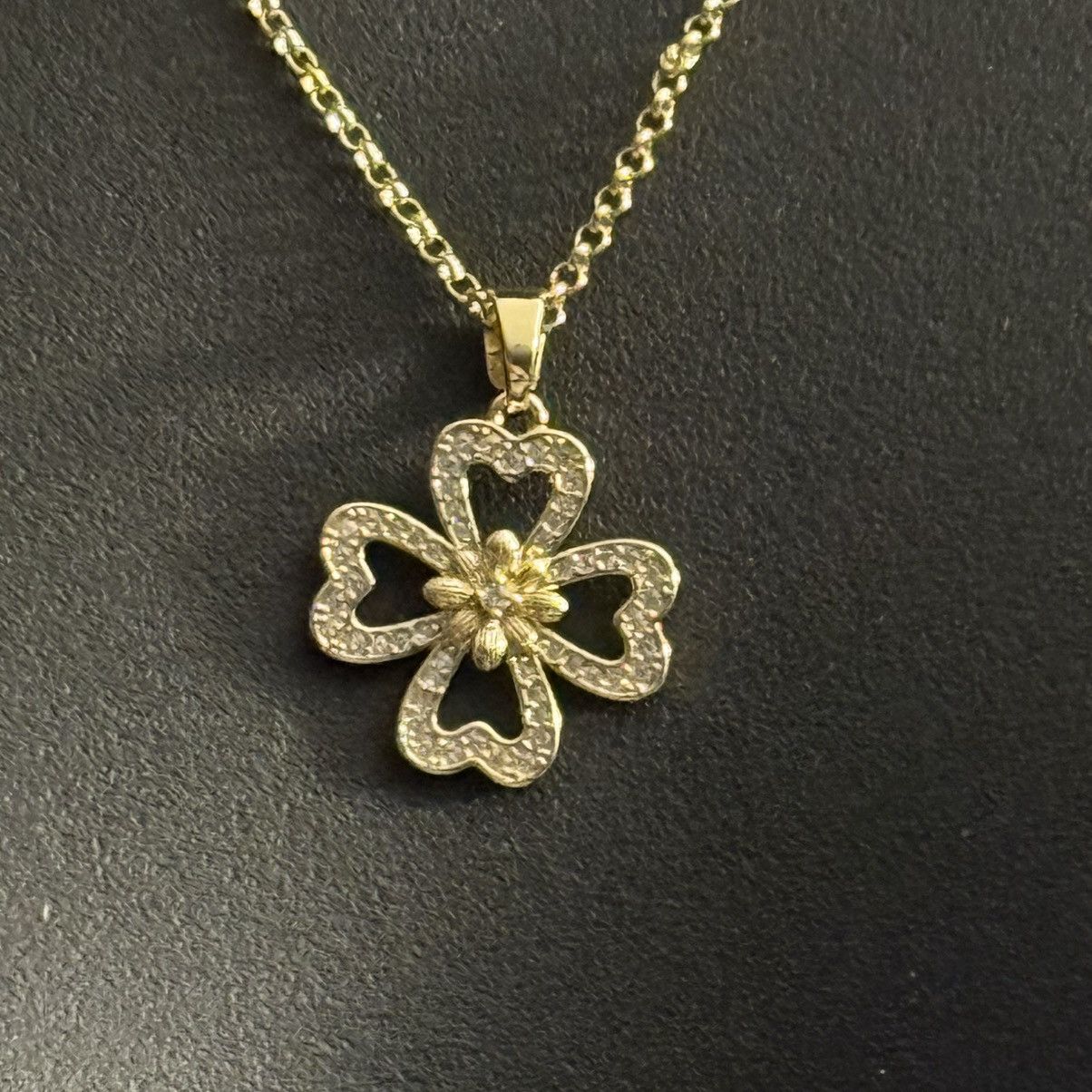 Other Fire Beetle gold plated pave clover pendant necklace Size ONE SIZE - 3 Thumbnail