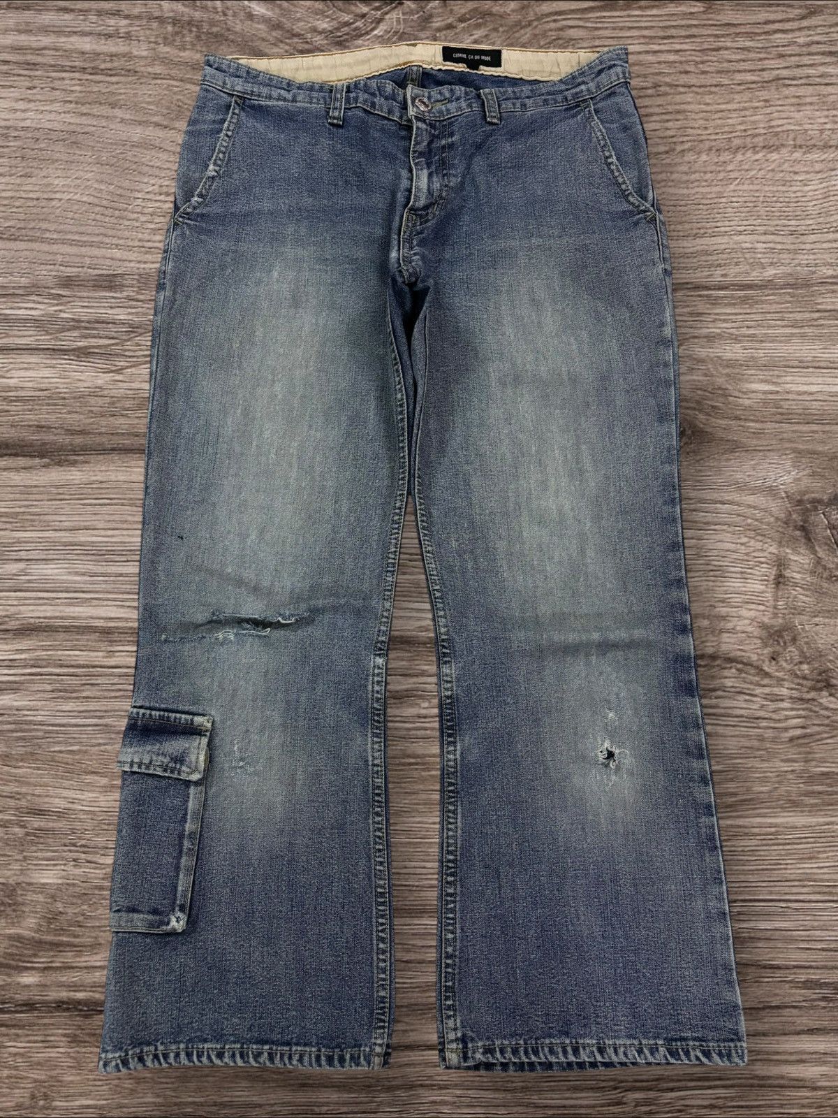 Comme des Garcons Japan Comme Ca Du Mode Distress Ultility Capri Flare Jeans Size 29" - 1 Thumbnail