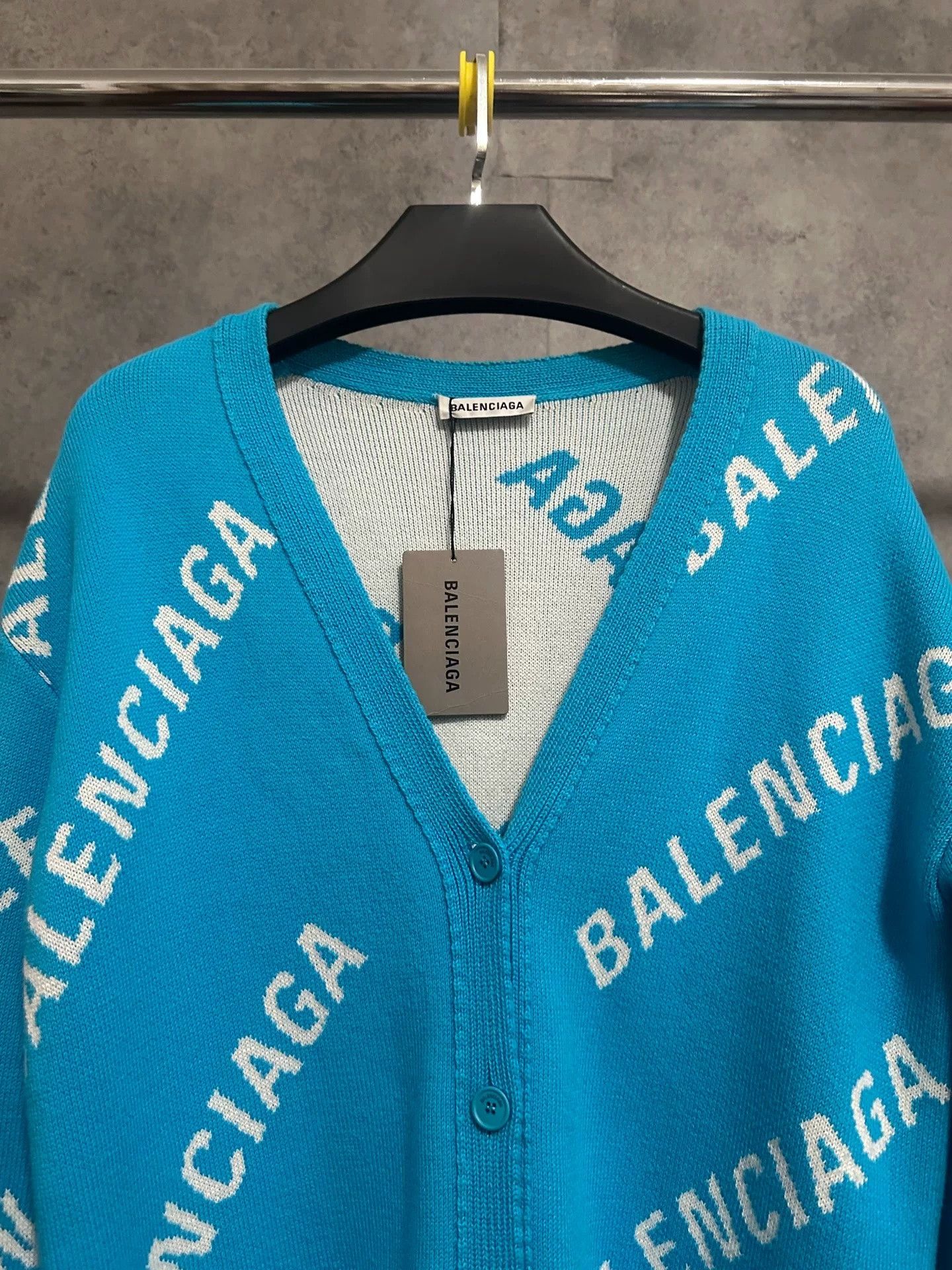 Balenciaga Balenciaga All-Logo Blue Cardigan Size US XS / EU 42 / 0 - 2 Thumbnail