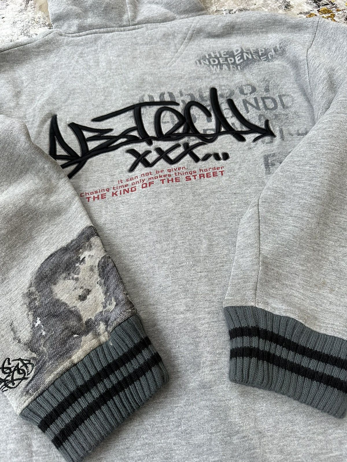 20471120 SICK TRASHED FUR ZIP HOODIE POEM EMBROIDERY IFSIX LGB STYLE Size US XL / EU 56 / 4 - 10 Thumbnail
