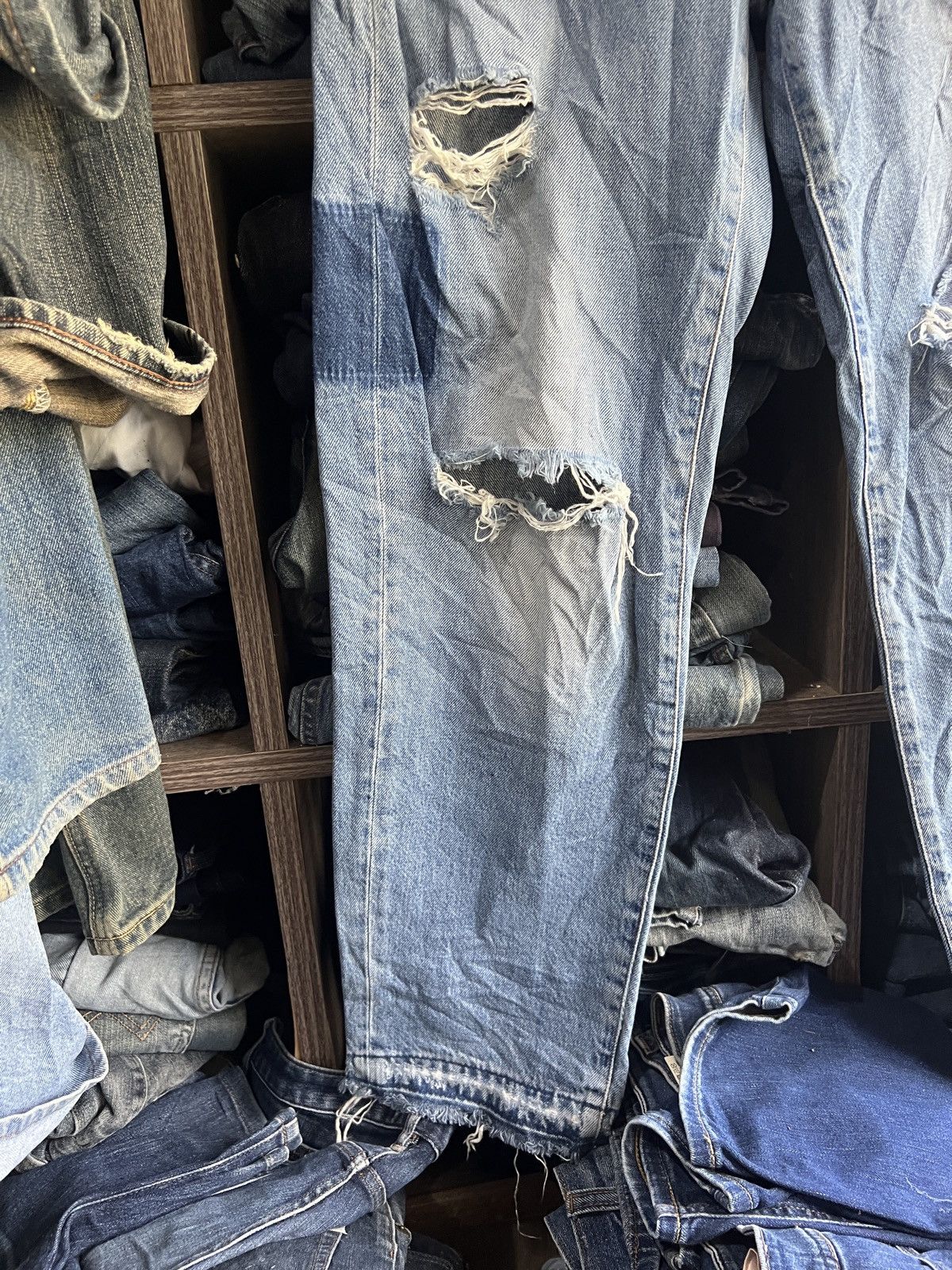DENHAM 🔥Denham Alex Wide Leg Fit Distressed Denim Size US 28 / EU 44 - 7 Thumbnail