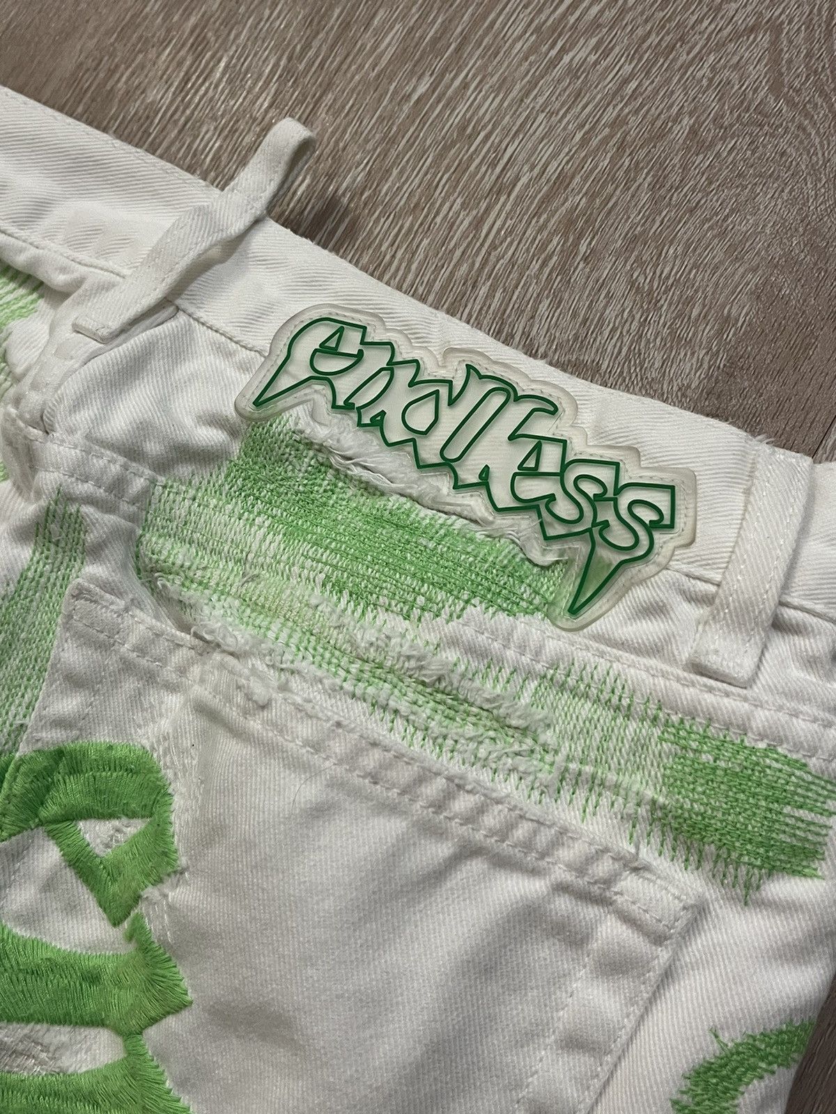 Vlone Endless White/Green Denim Size US 31 - 7 Thumbnail