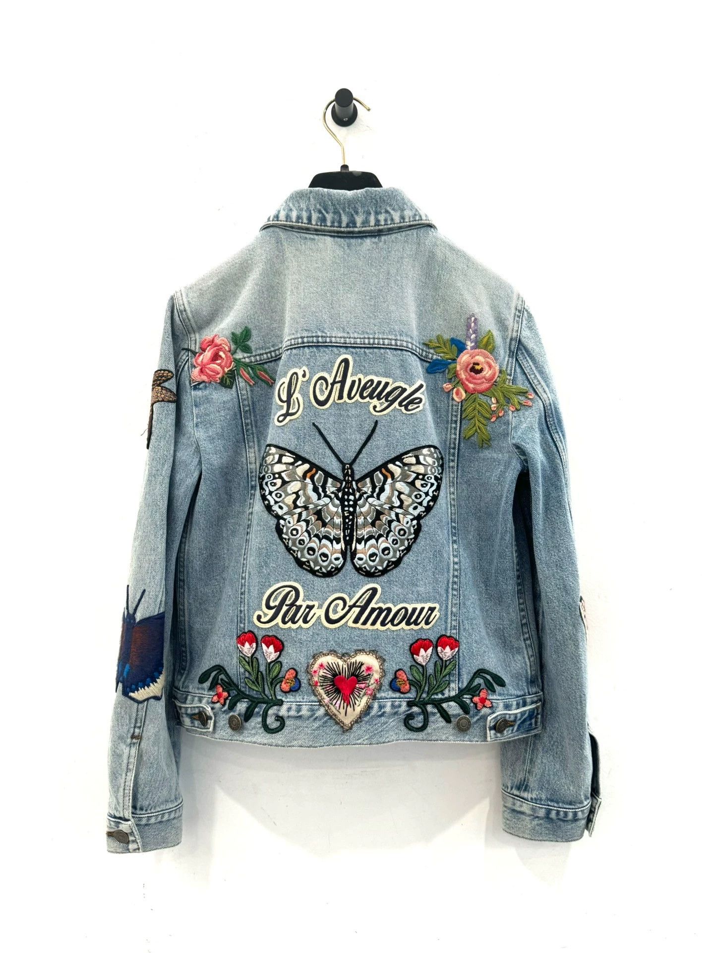 Gucci Gucci women's blue embroidered denim jacket Size M / US 6-8 / IT 42-44 - 2 Thumbnail