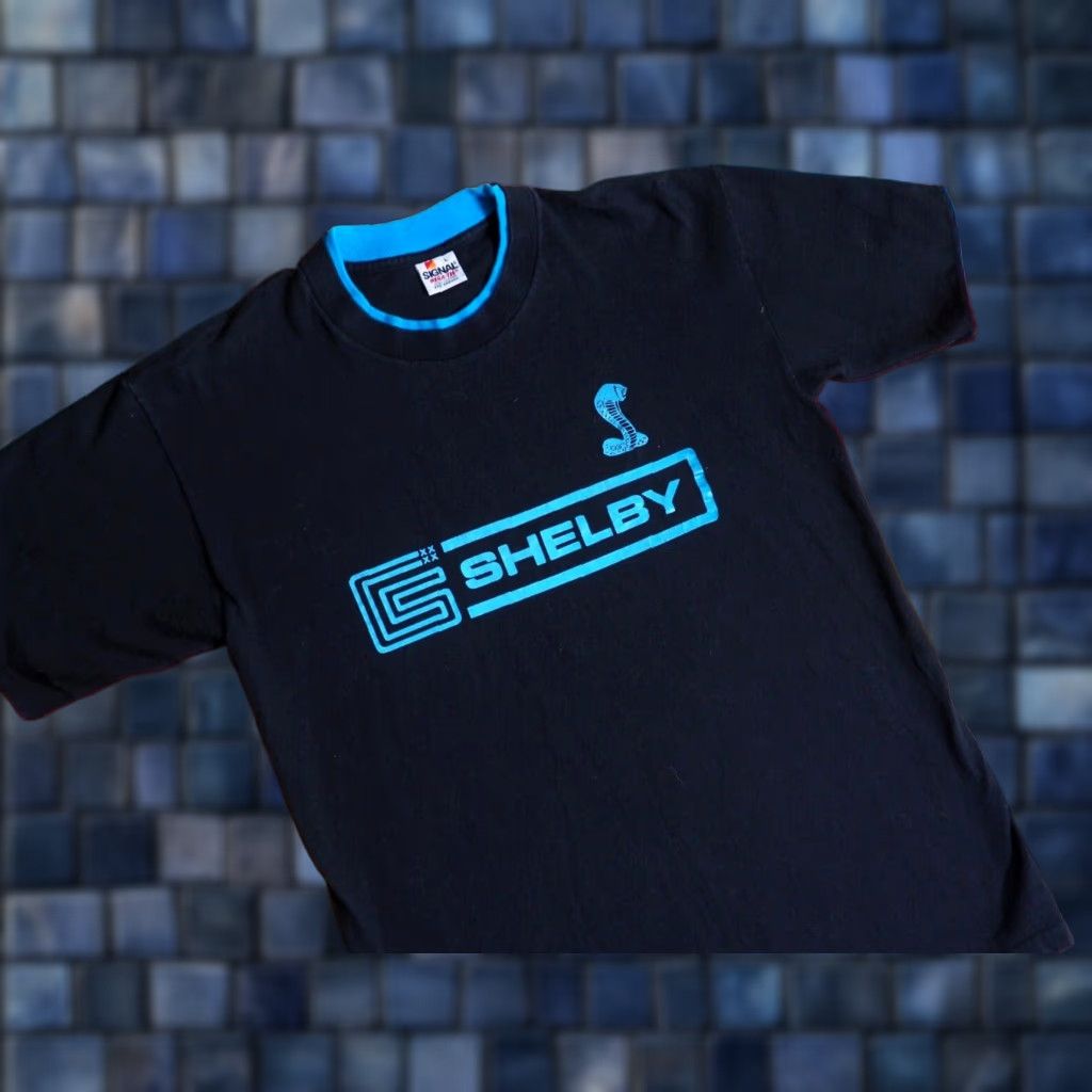 Ford VTG 80s 90s Signal FORD SHELBY Cobra Car Promo Tee T-Shirt Blue Black USA Mens M Size US M / EU 48-50 / 2 - 1 Thumbnail