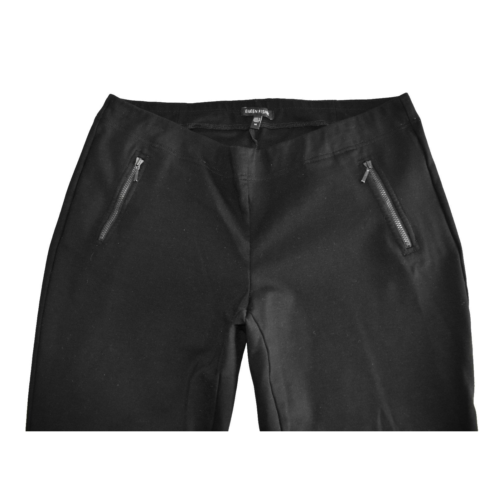 Eileen Fisher EILEEN FISHER Black Elastic Waist Zip Pockets Pants Size M Size 34" / US 12 / IT 48 - 3 Thumbnail