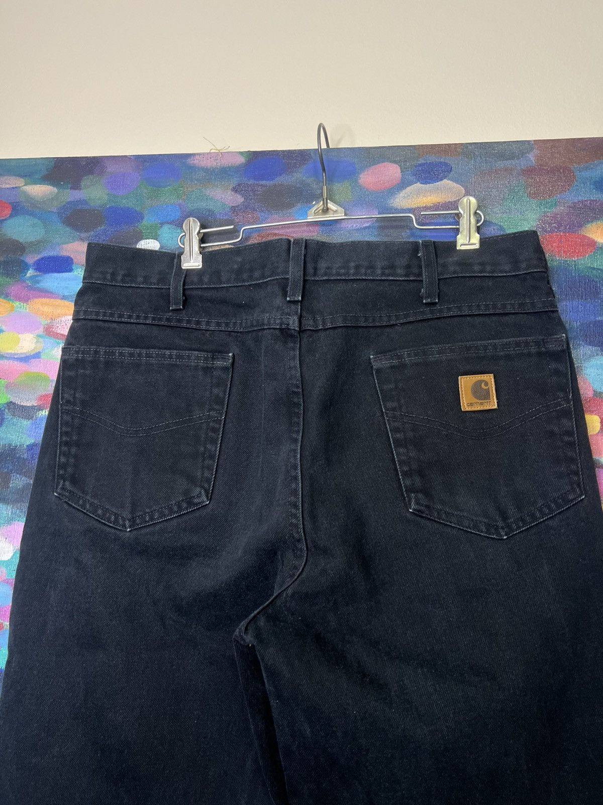 Vintage Carhartt Jeans Mens 36x34 Black Denim Size US 36 / EU 52 - 7 Thumbnail