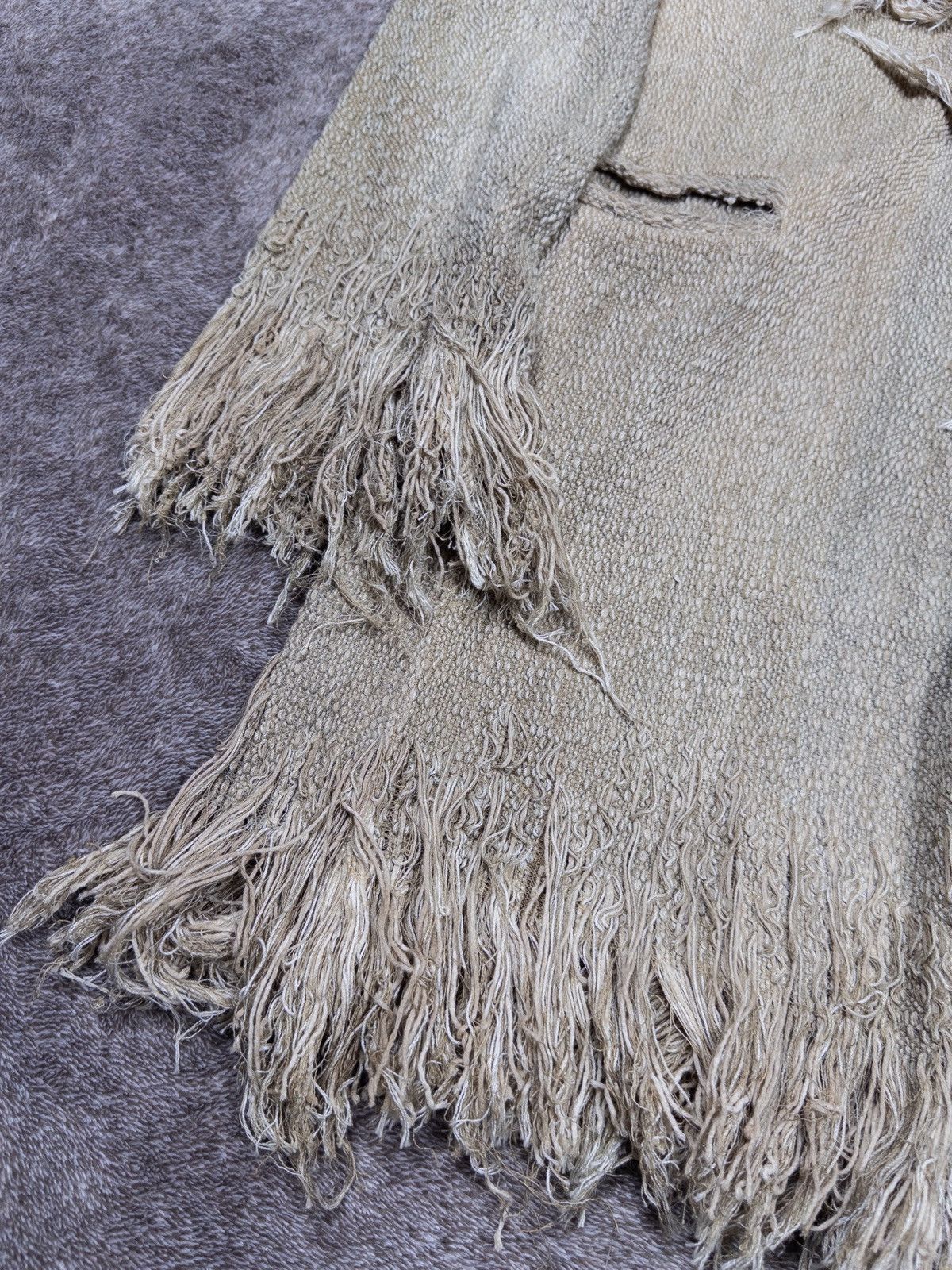 Avant Toi Woman’s Avant Toi Beige Cotton Fringe Cardigan Jacket Size M Size M / US 6-8 / IT 42-44 - 3 Thumbnail